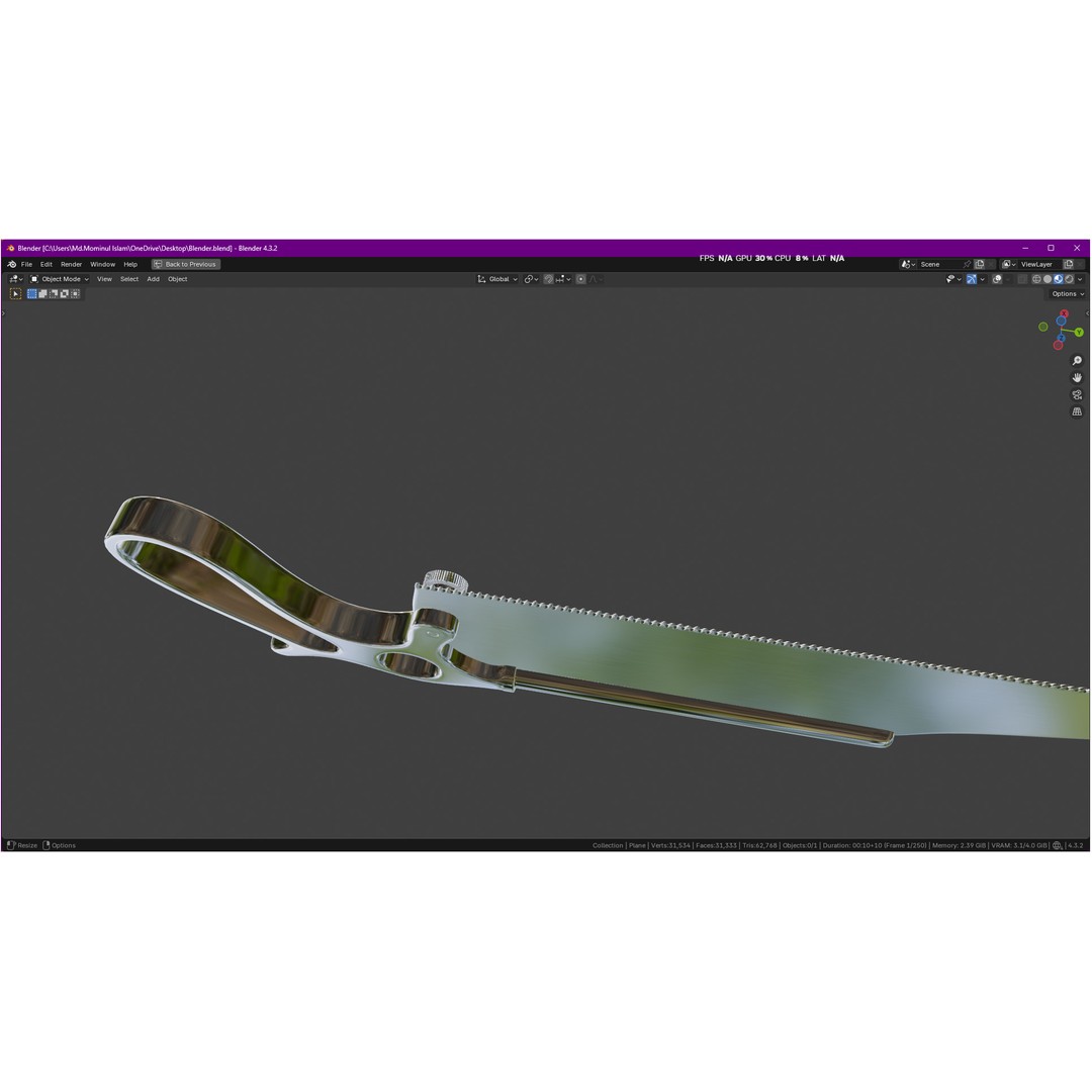 Satterlee Bone Saw 3D Model – High Poly Medical Asset, FBX, OBJ - View 9