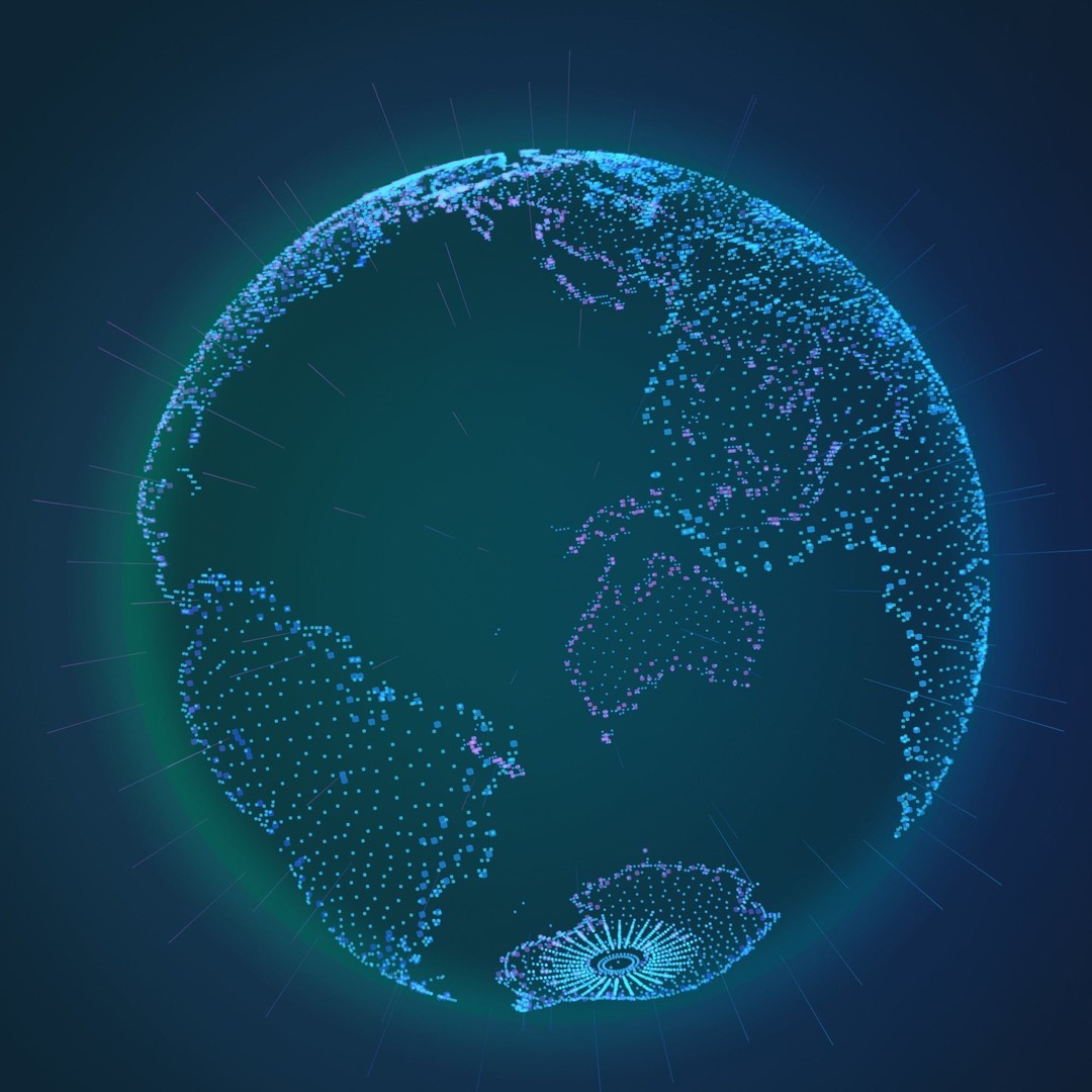 Animated Hologram Planet Earth 3D Model – Low Poly Sci-Fi Asset, Blender - View 5