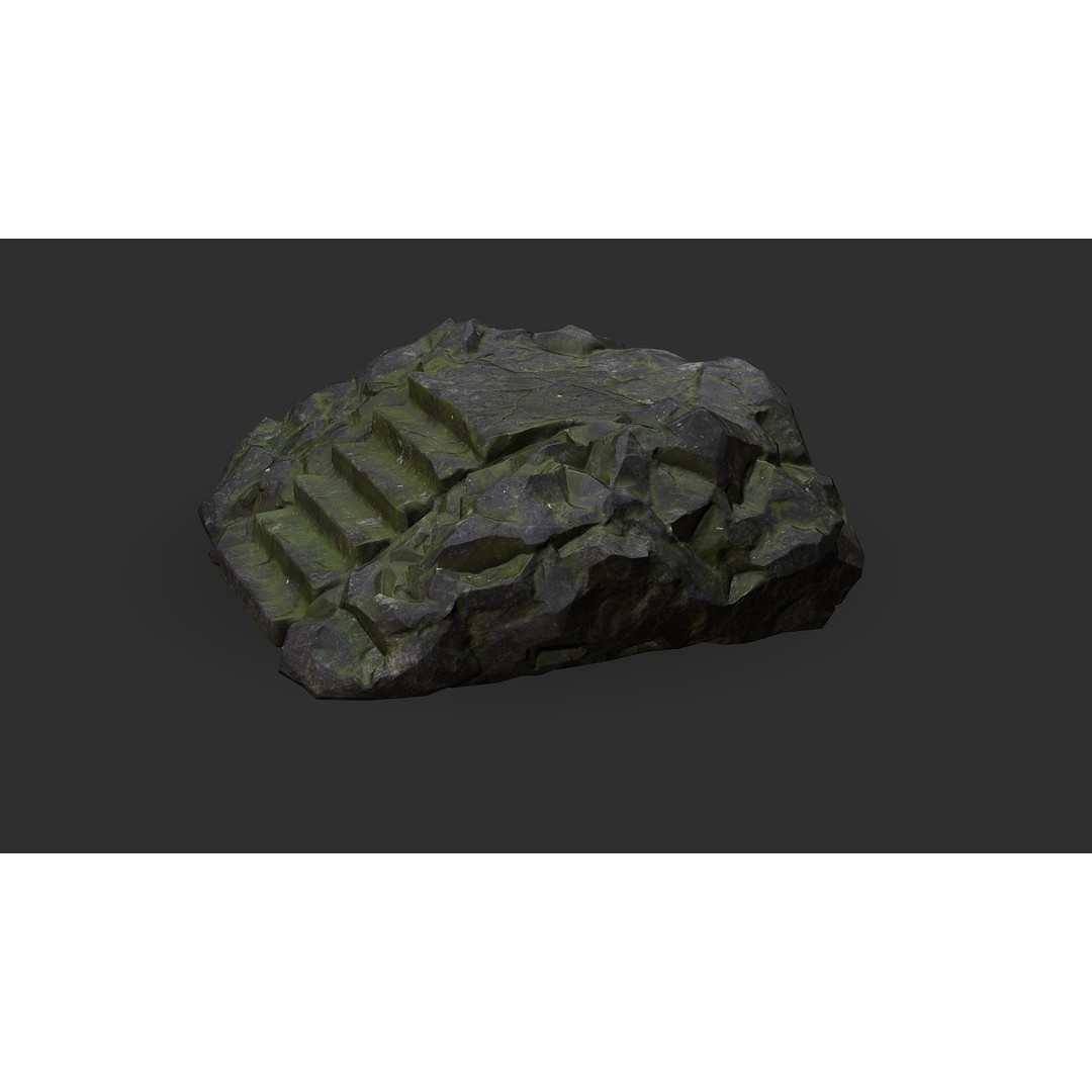Stone Stairs 3D Model – Low Poly PBR Game Asset, FBX/OBJ - View 14