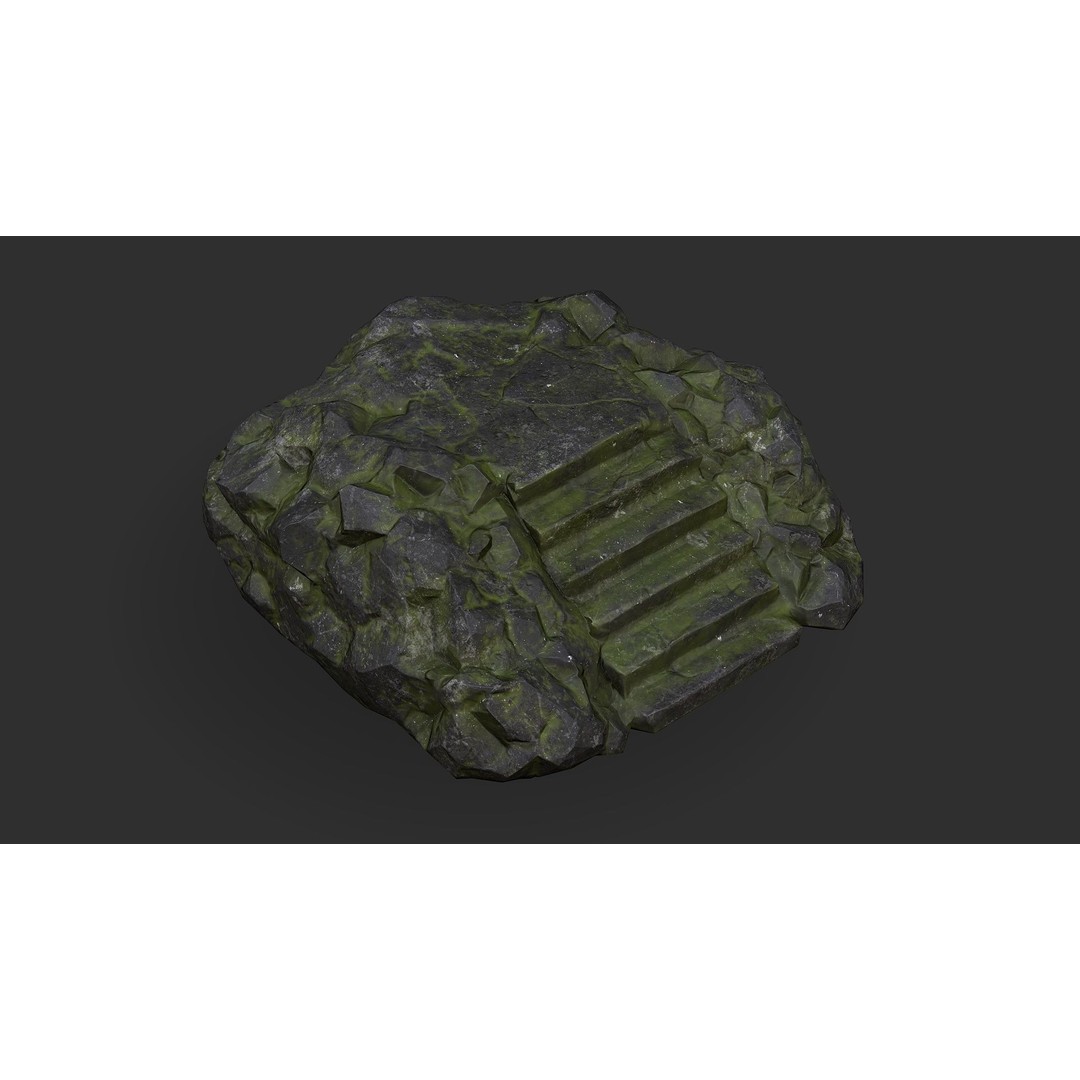 Stone Stairs 3D Model – Low Poly PBR Game Asset, FBX/OBJ - View 15