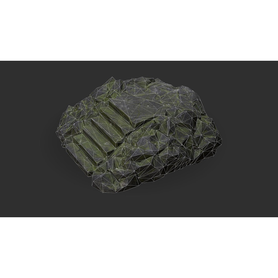 Stone Stairs 3D Model – Low Poly PBR Game Asset, FBX/OBJ - View 16