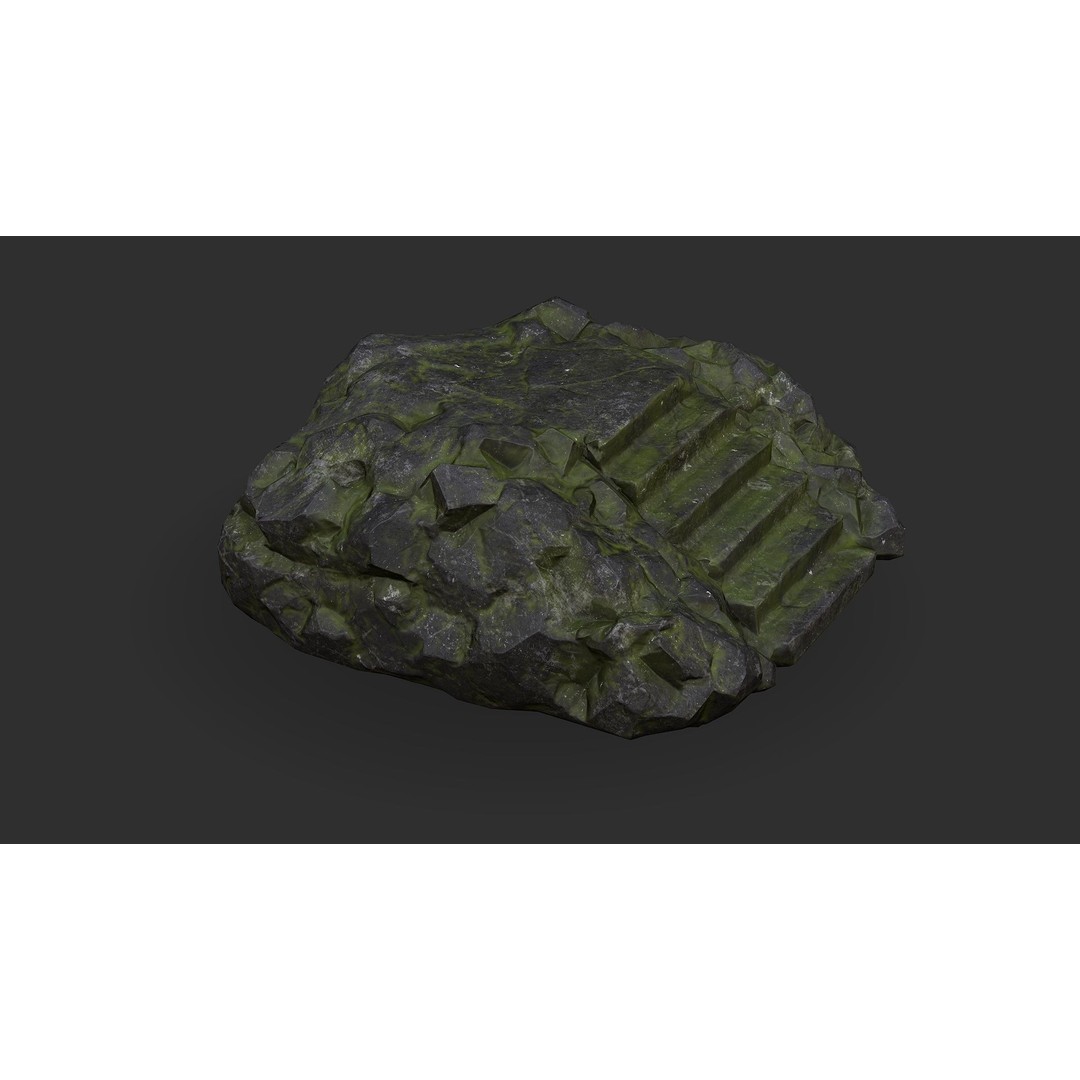 Stone Stairs 3D Model – Low Poly PBR Game Asset, FBX/OBJ - View 7