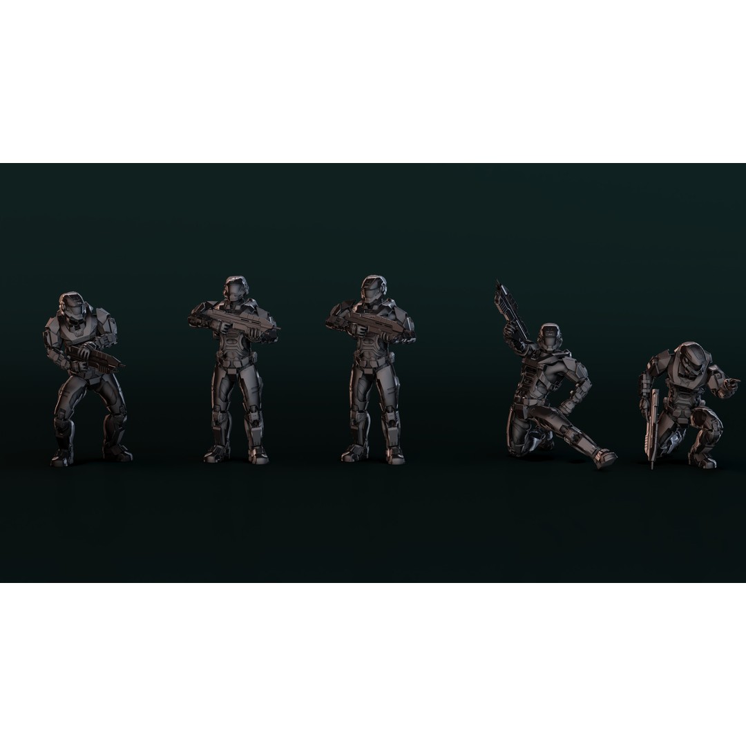 Halo Spartan IV 3D Model – Sci-Fi Character, Game-Ready Formats - View 8