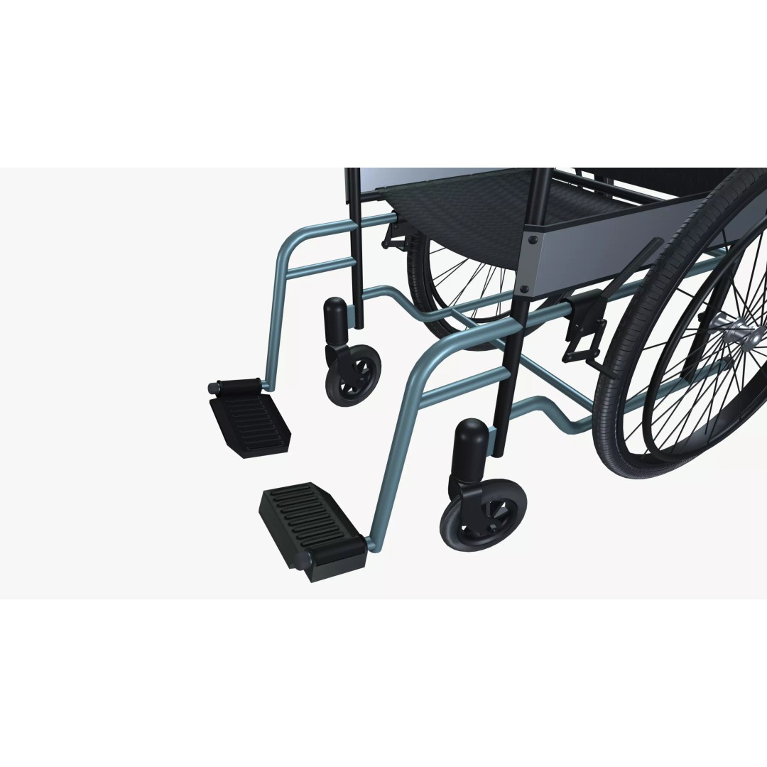 Wheelchair 3D Model – Mid Poly PBR Asset, FBX Format - View 10