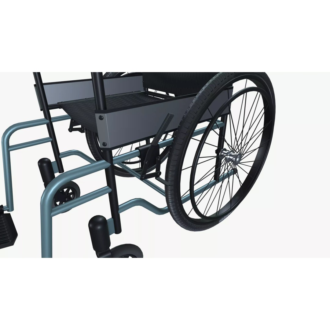 Wheelchair 3D Model – Mid Poly PBR Asset, FBX Format - View 11
