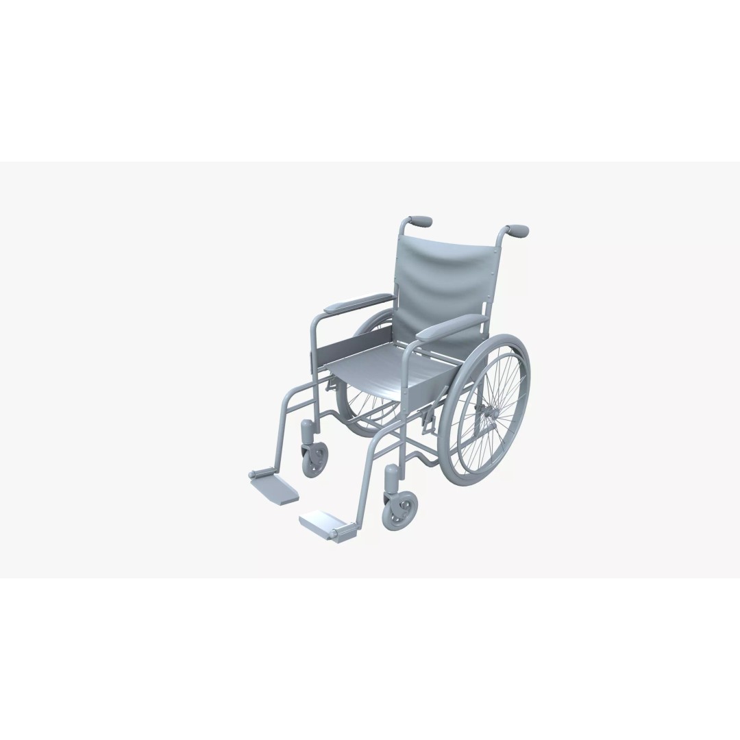 Wheelchair 3D Model – Mid Poly PBR Asset, FBX Format - View 12