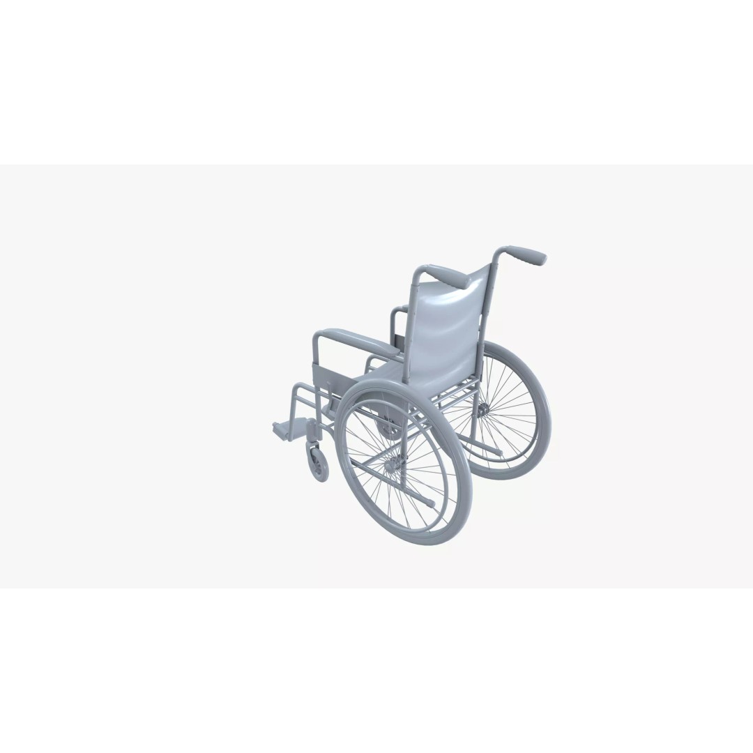 Wheelchair 3D Model – Mid Poly PBR Asset, FBX Format - View 13