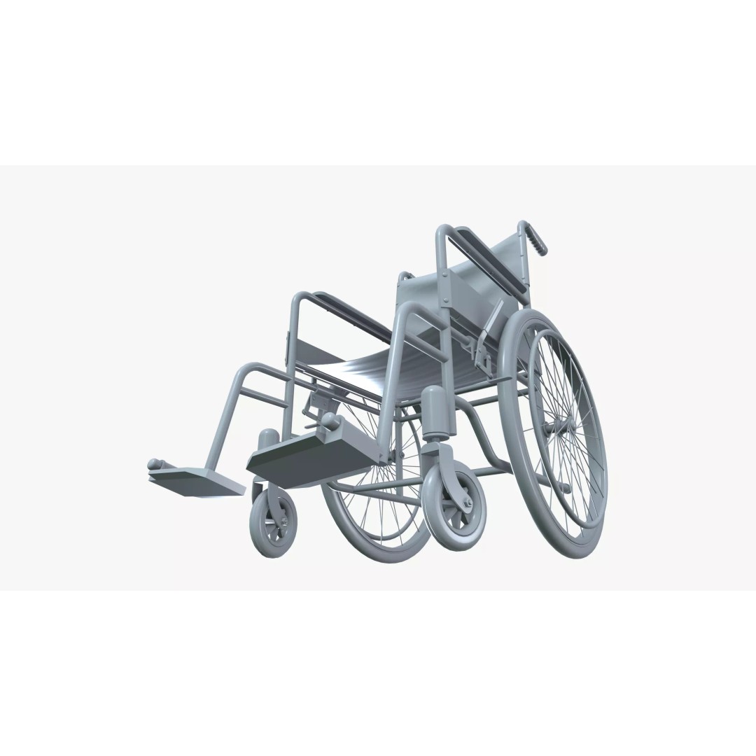 Wheelchair 3D Model – Mid Poly PBR Asset, FBX Format - View 15