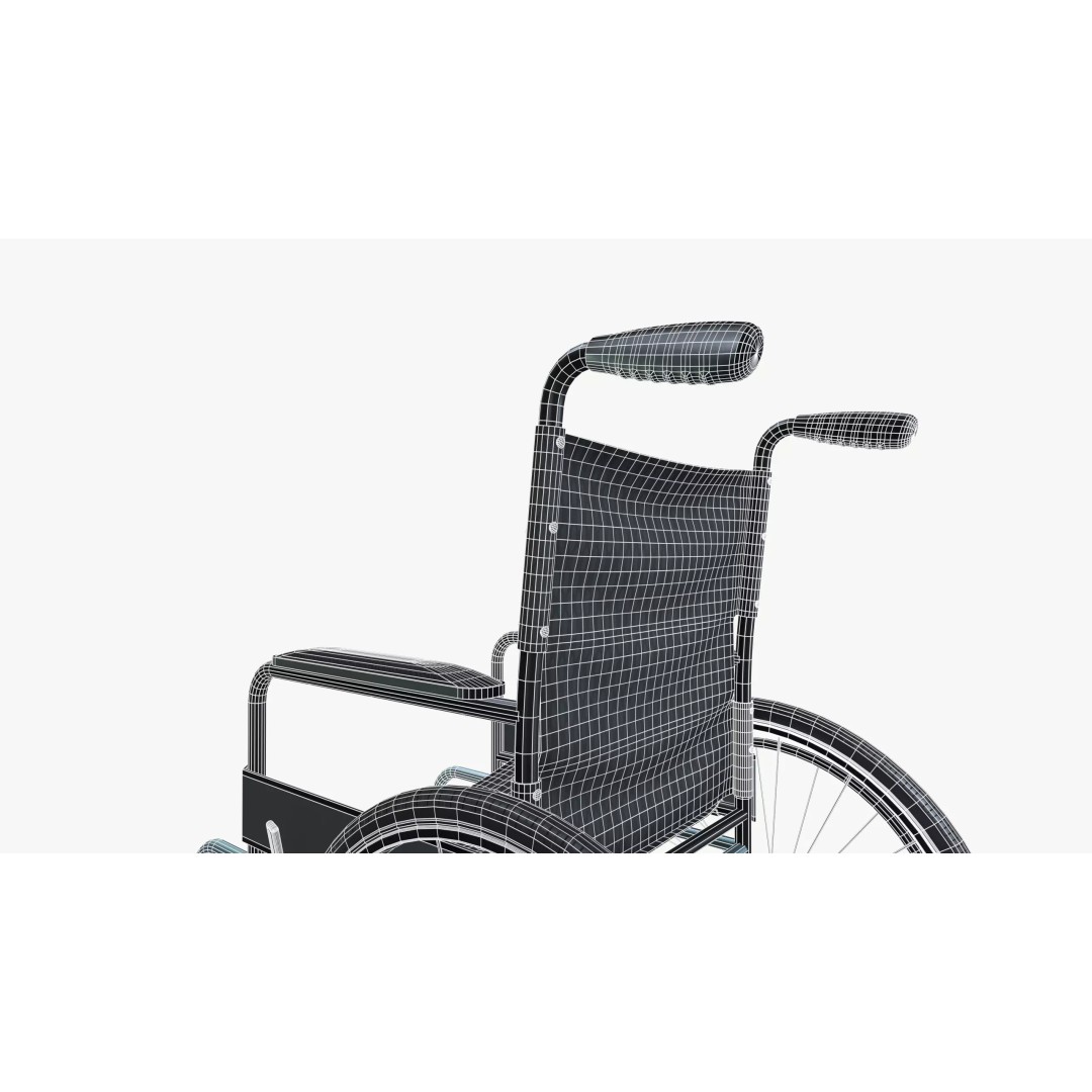 Wheelchair 3D Model – Mid Poly PBR Asset, FBX Format - View 17
