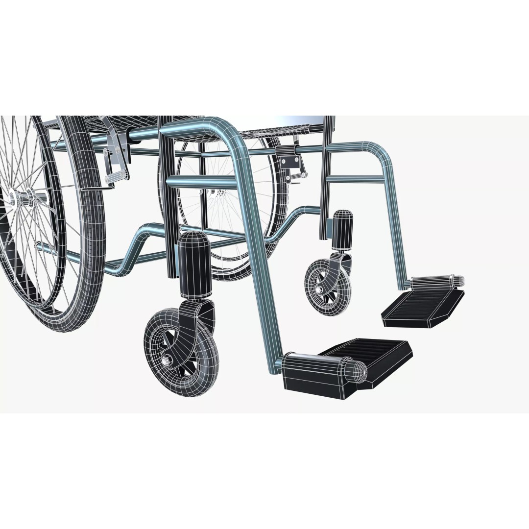 Wheelchair 3D Model – Mid Poly PBR Asset, FBX Format - View 18