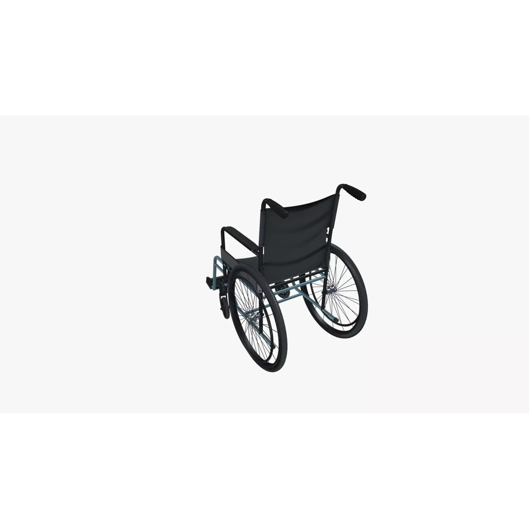 Wheelchair 3D Model – Mid Poly PBR Asset, FBX Format - View 4