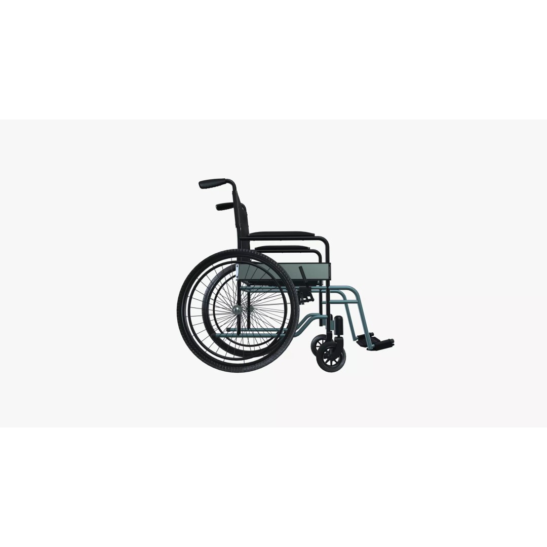 Wheelchair 3D Model – Mid Poly PBR Asset, FBX Format - View 6