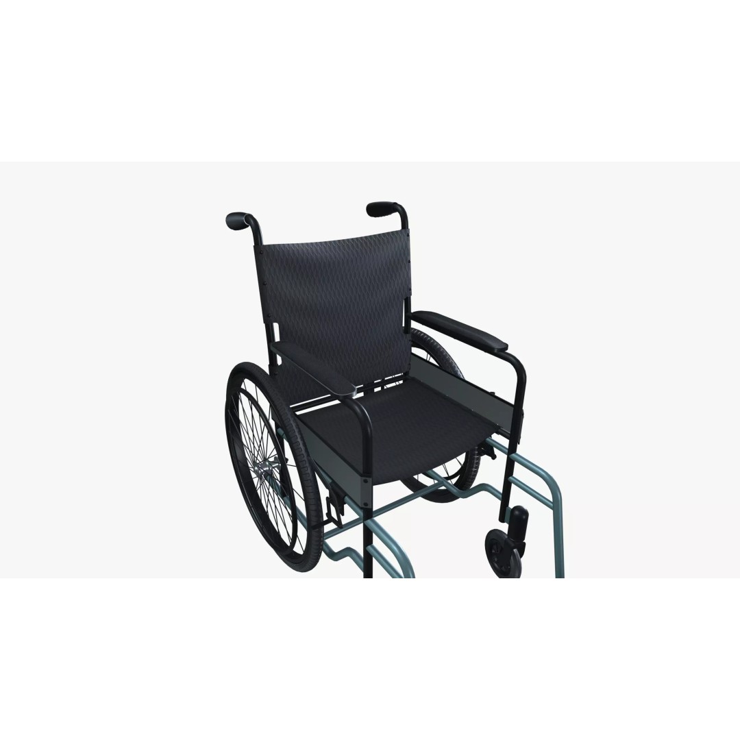 Wheelchair 3D Model – Mid Poly PBR Asset, FBX Format - View 9