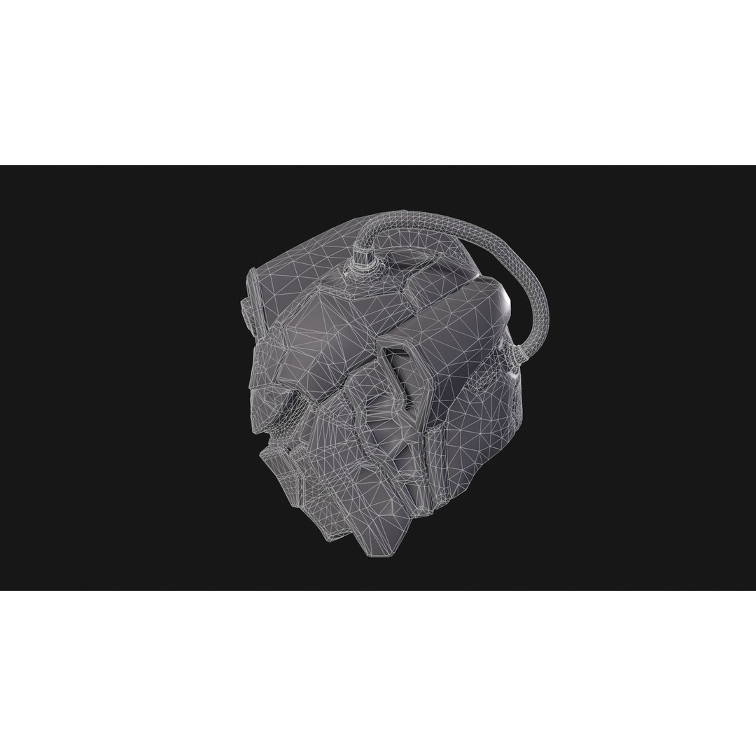 Sci-Fi Helmet E-24 3D Model – Low Poly PBR Game Asset, FBX, OBJ