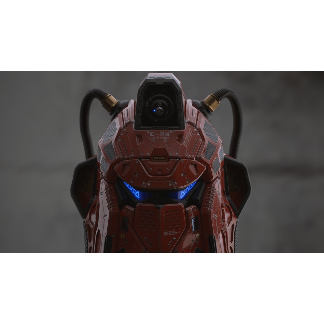 Sci-Fi Helmet E-24 3D Model – Low Poly PBR Game Asset, FBX, OBJ - View 10
