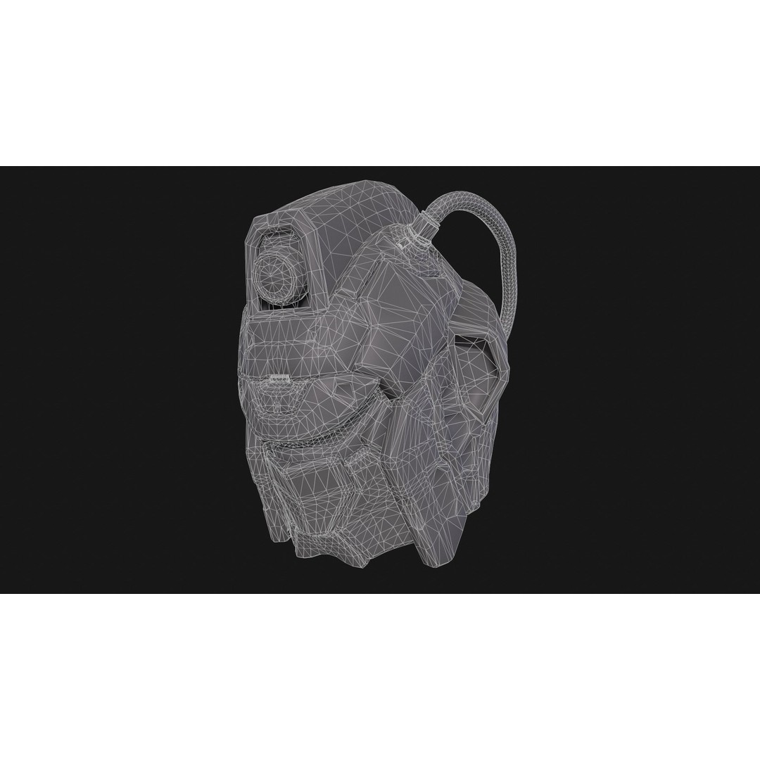 Sci-Fi Helmet E-24 3D Model – Low Poly PBR Game Asset, FBX, OBJ - View 19