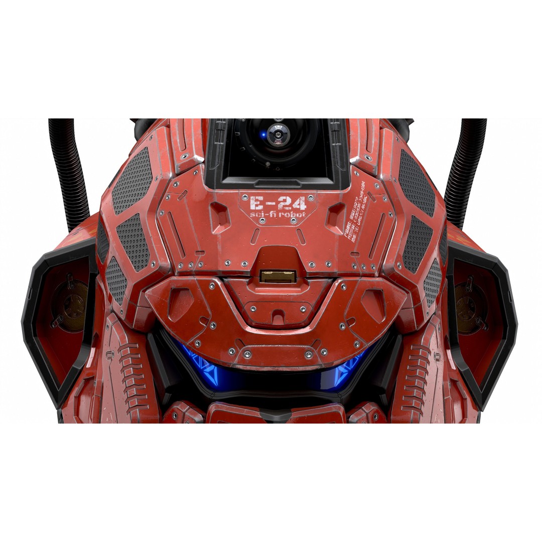 Sci-Fi Helmet E-24 3D Model – Low Poly PBR Game Asset, FBX, OBJ - View 8