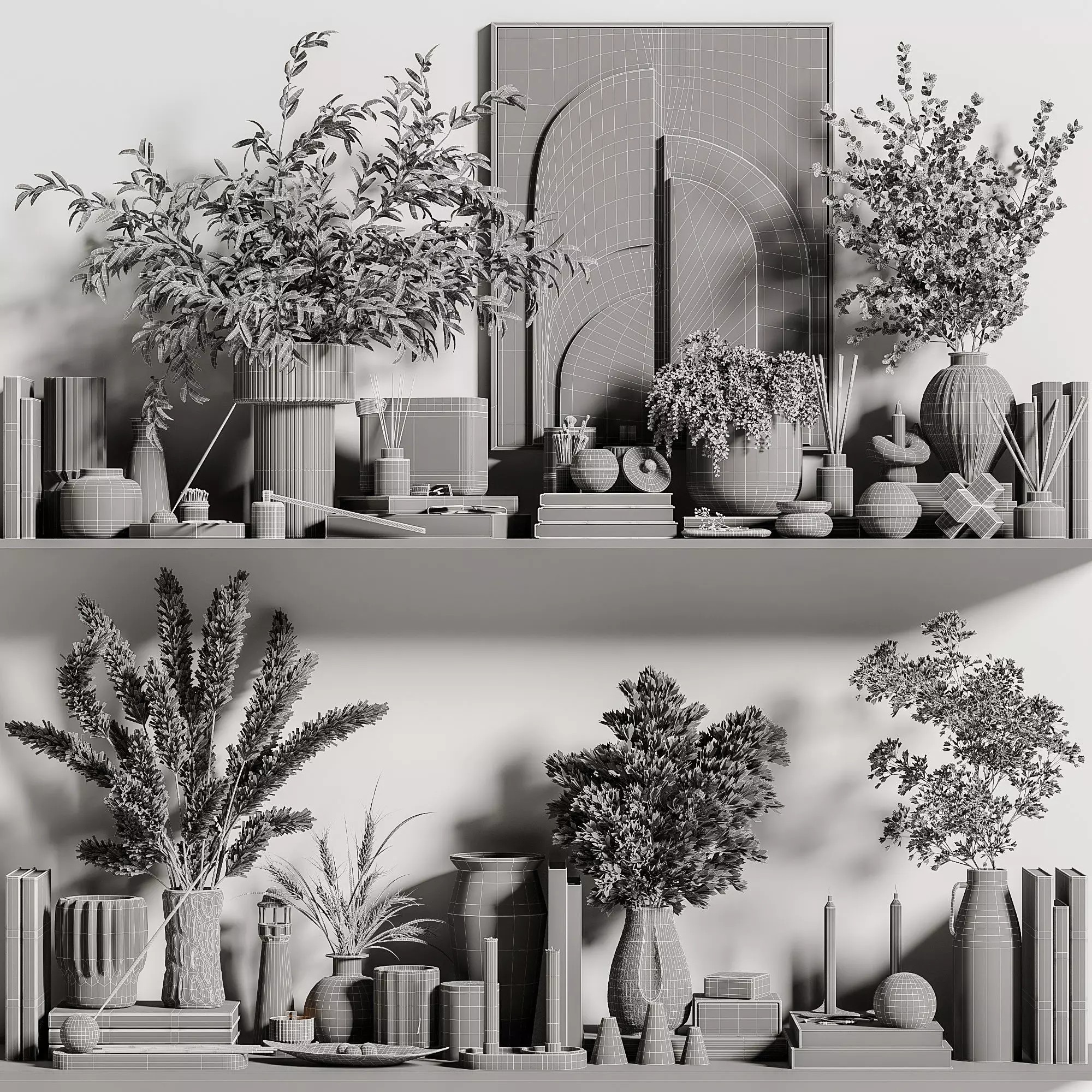 Decorative Set 140 - PBR Textured 3D Model