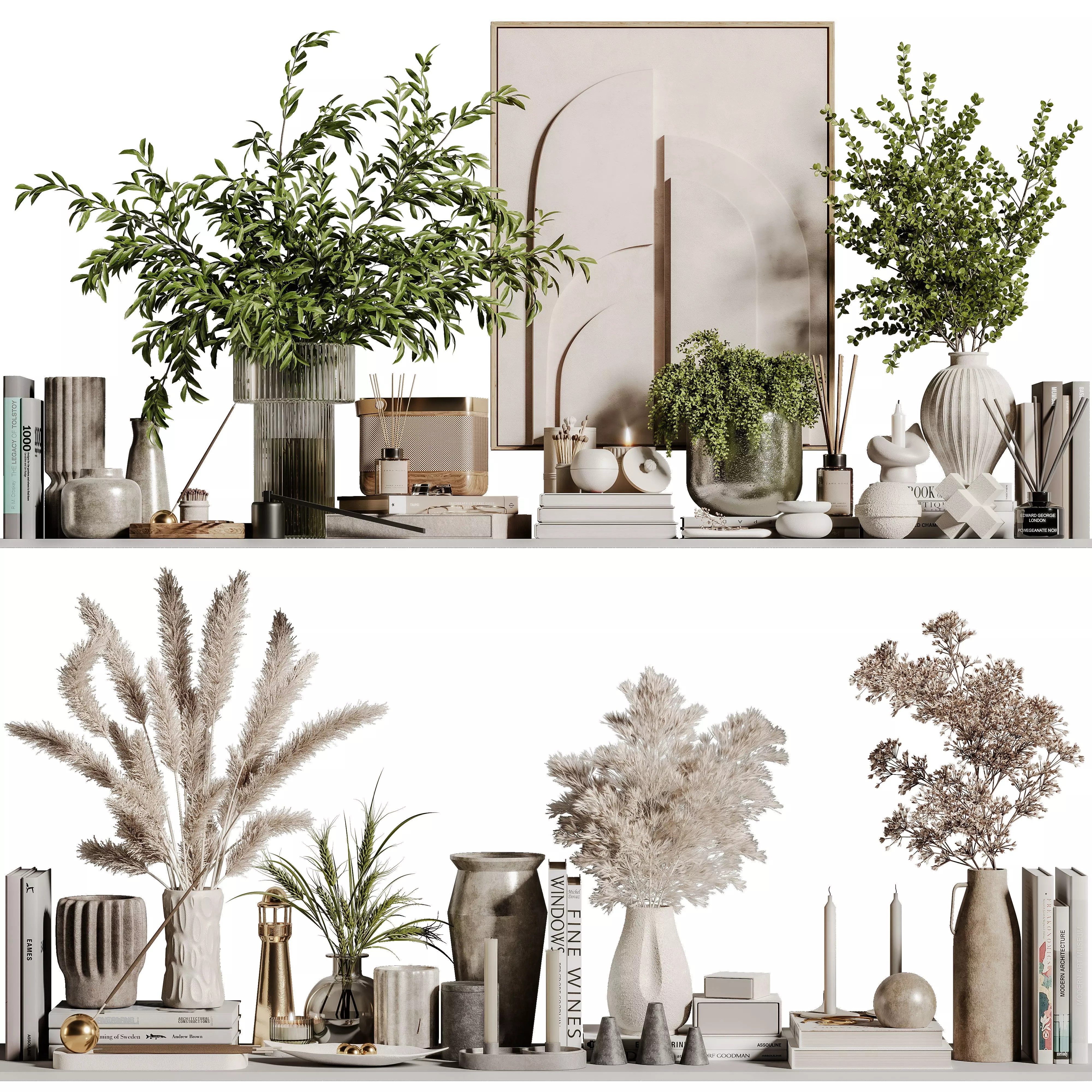 Decorative Set 140 - PBR Textured 3D Model - View 2