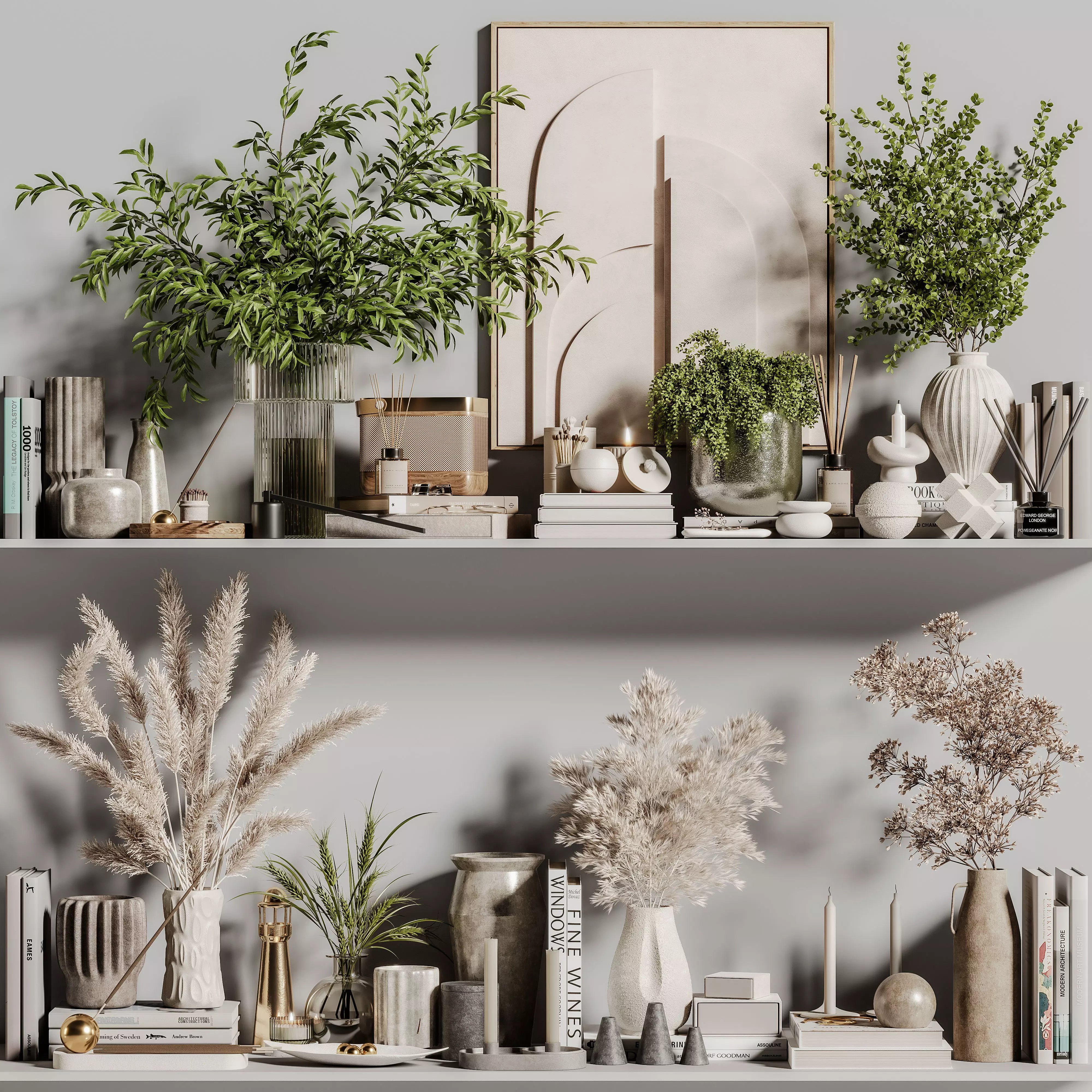 Decorative Set 140 - PBR Textured 3D Model - View 3