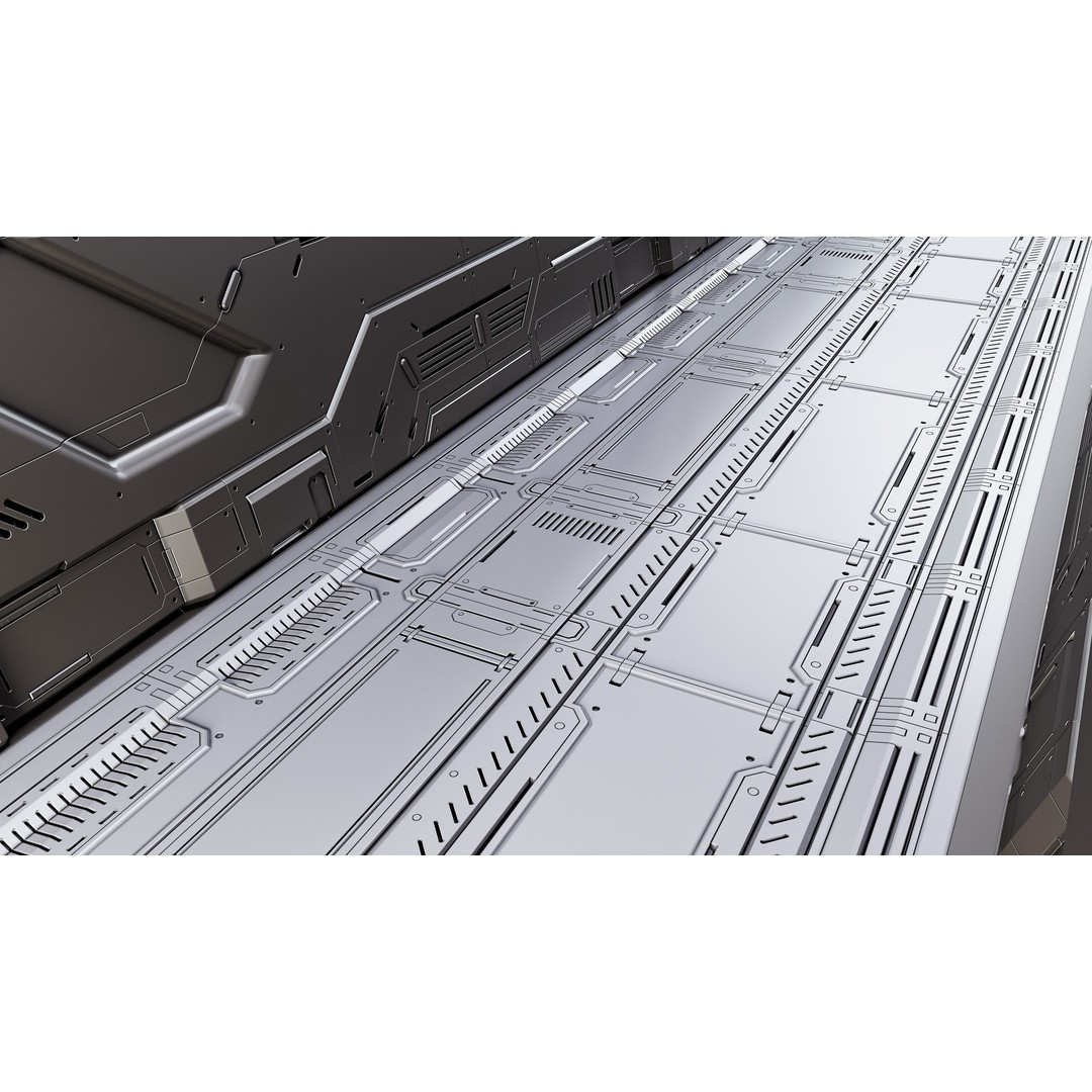 Sci-Fi Floor Panels 3D Model – Unique Hard-Surface Assets, FBX, OBJ