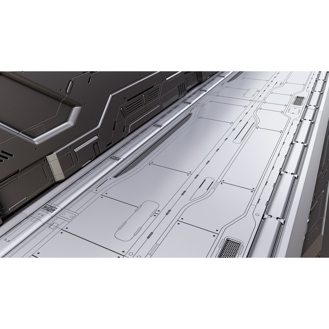 Sci-Fi Floor Panels 3D Model – Unique Hard-Surface Assets, FBX, OBJ - View 10