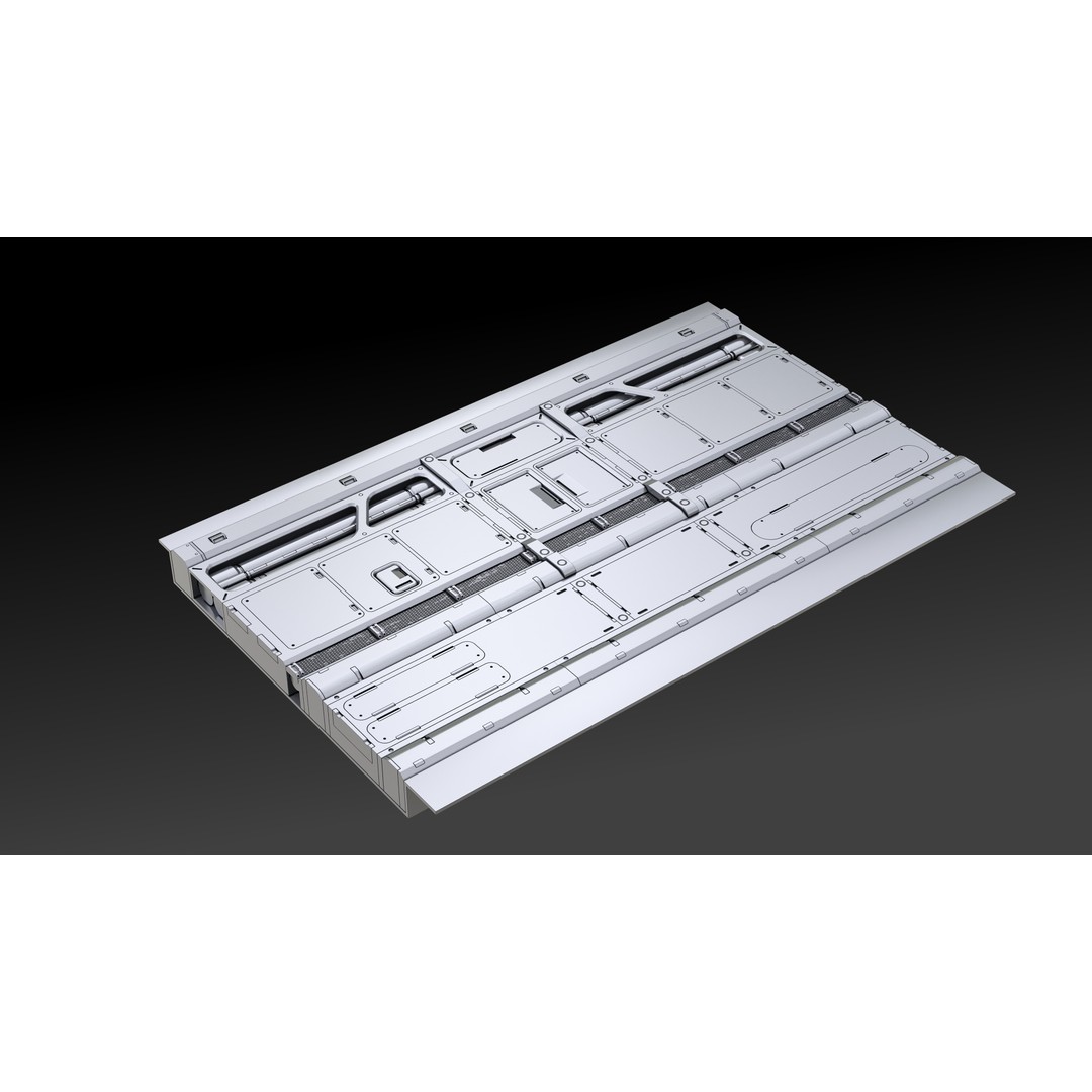 Sci-Fi Floor Panels 3D Model – Unique Hard-Surface Assets, FBX, OBJ - View 11