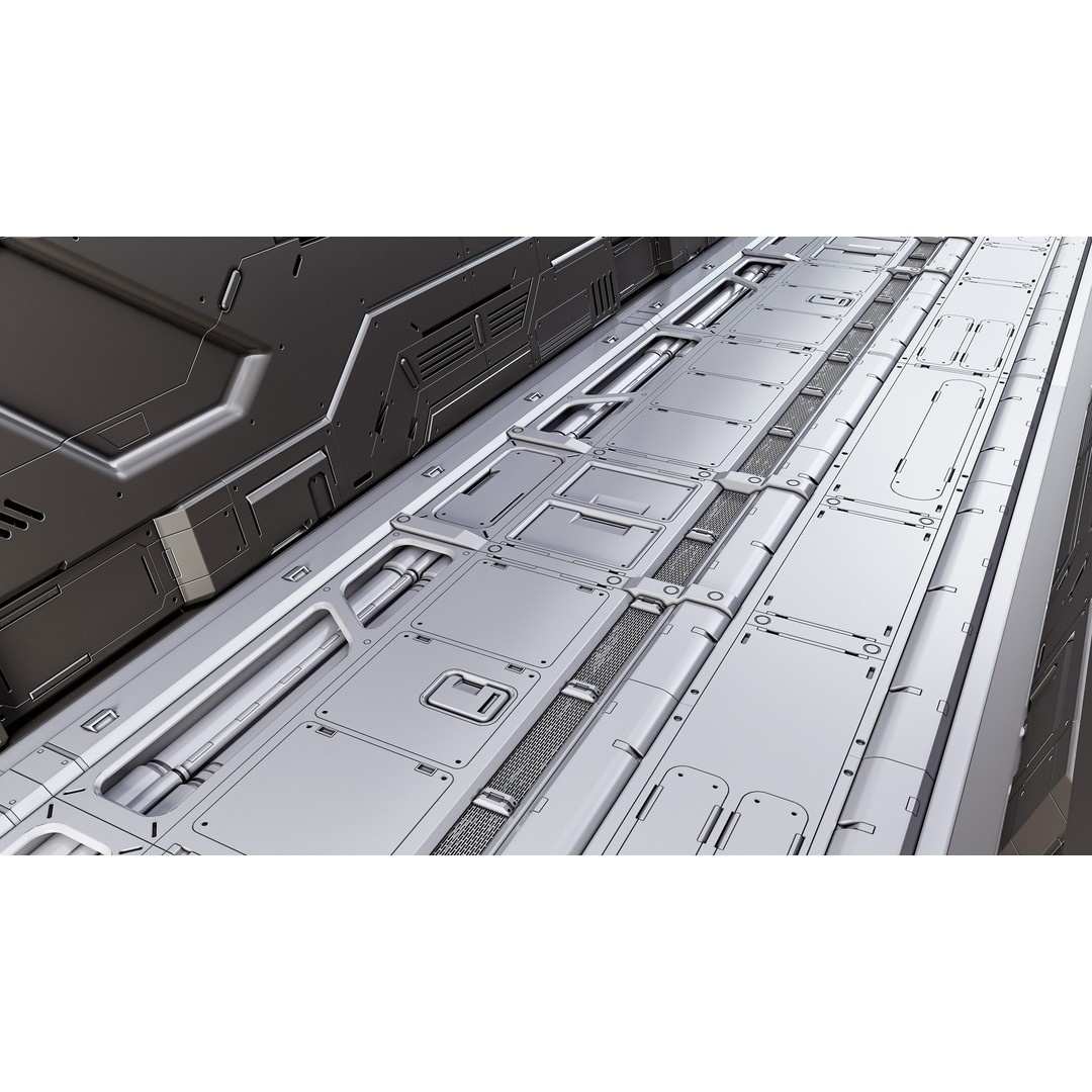 Sci-Fi Floor Panels 3D Model – Unique Hard-Surface Assets, FBX, OBJ - View 12