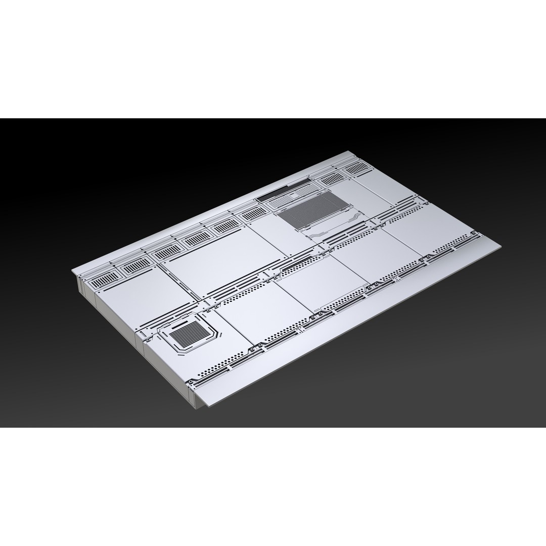 Sci-Fi Floor Panels 3D Model – Unique Hard-Surface Assets, FBX, OBJ - View 13