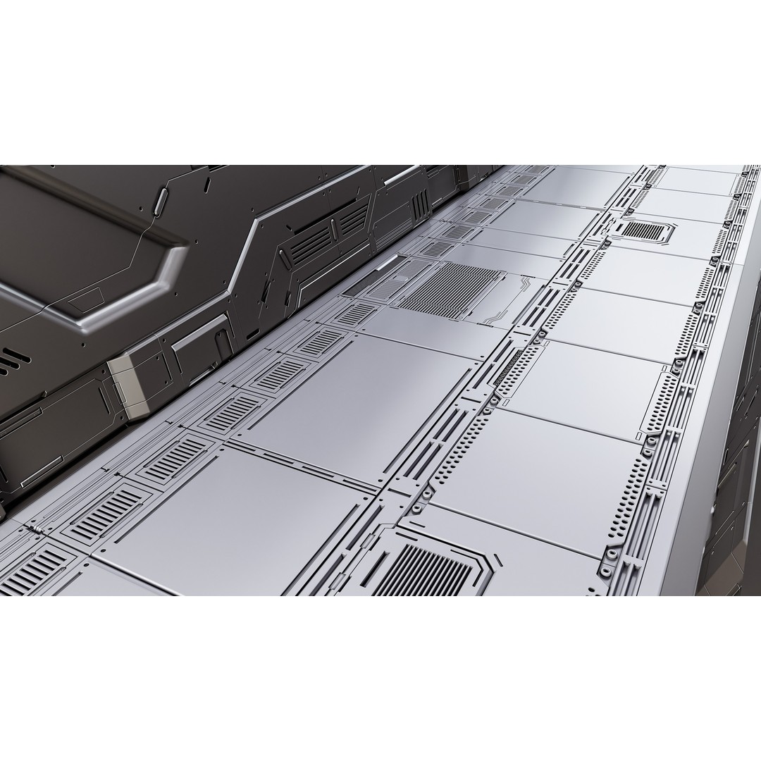 Sci-Fi Floor Panels 3D Model – Unique Hard-Surface Assets, FBX, OBJ - View 14