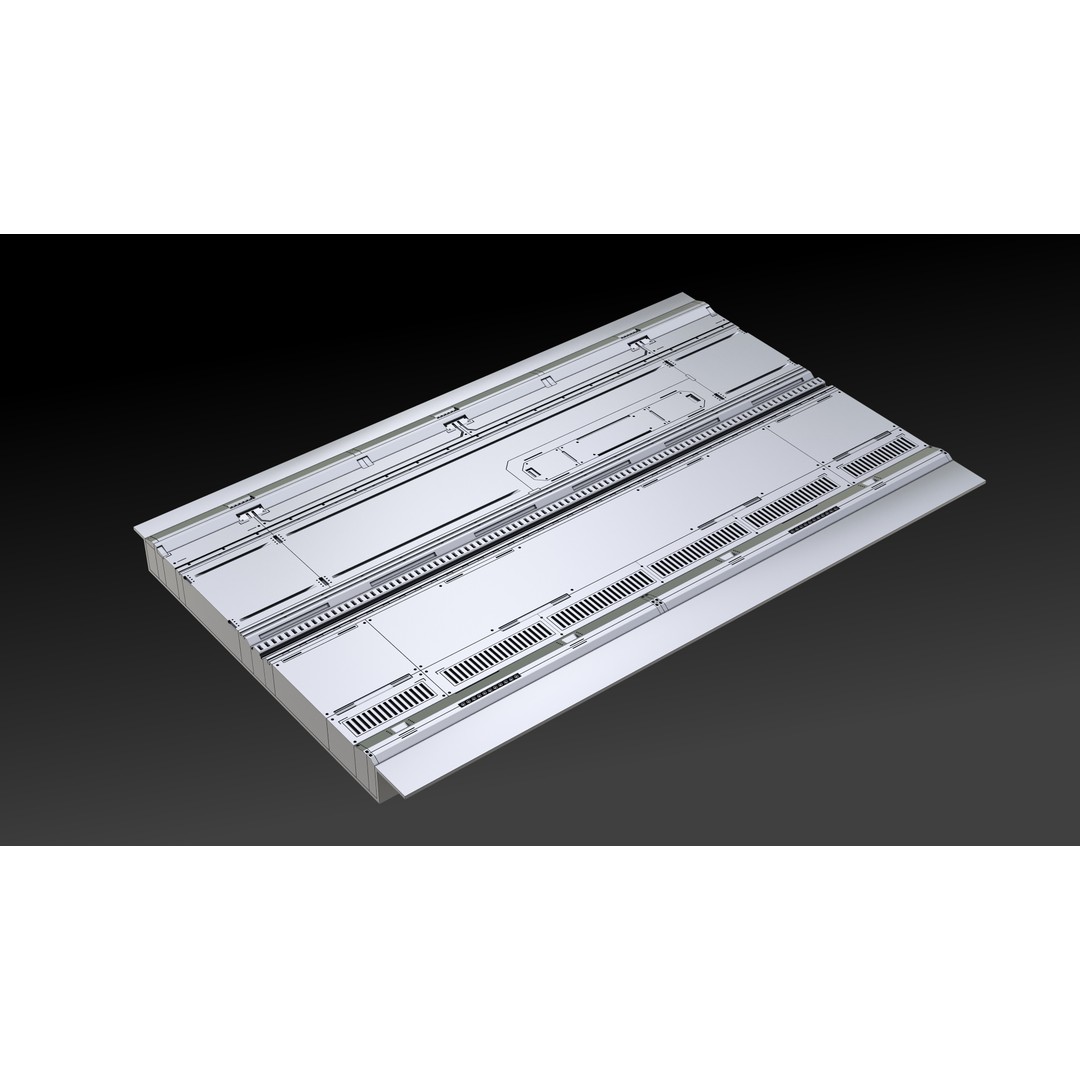 Sci-Fi Floor Panels 3D Model – Unique Hard-Surface Assets, FBX, OBJ - View 15
