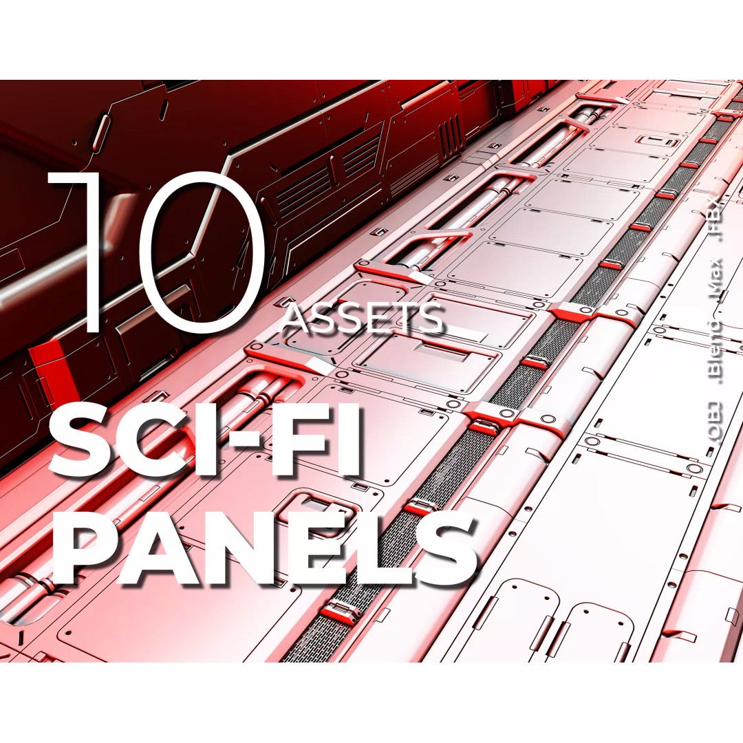 Sci-Fi Floor Panels 3D Model – Unique Hard-Surface Assets, FBX, OBJ - View 2