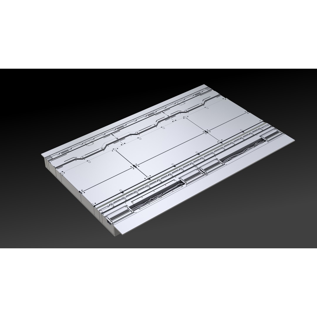 Sci-Fi Floor Panels 3D Model – Unique Hard-Surface Assets, FBX, OBJ - View 23