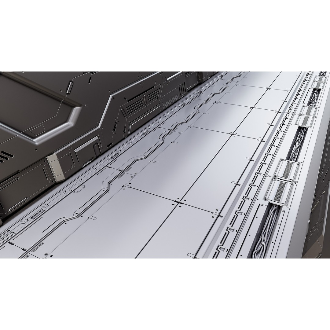 Sci-Fi Floor Panels 3D Model – Unique Hard-Surface Assets, FBX, OBJ - View 24
