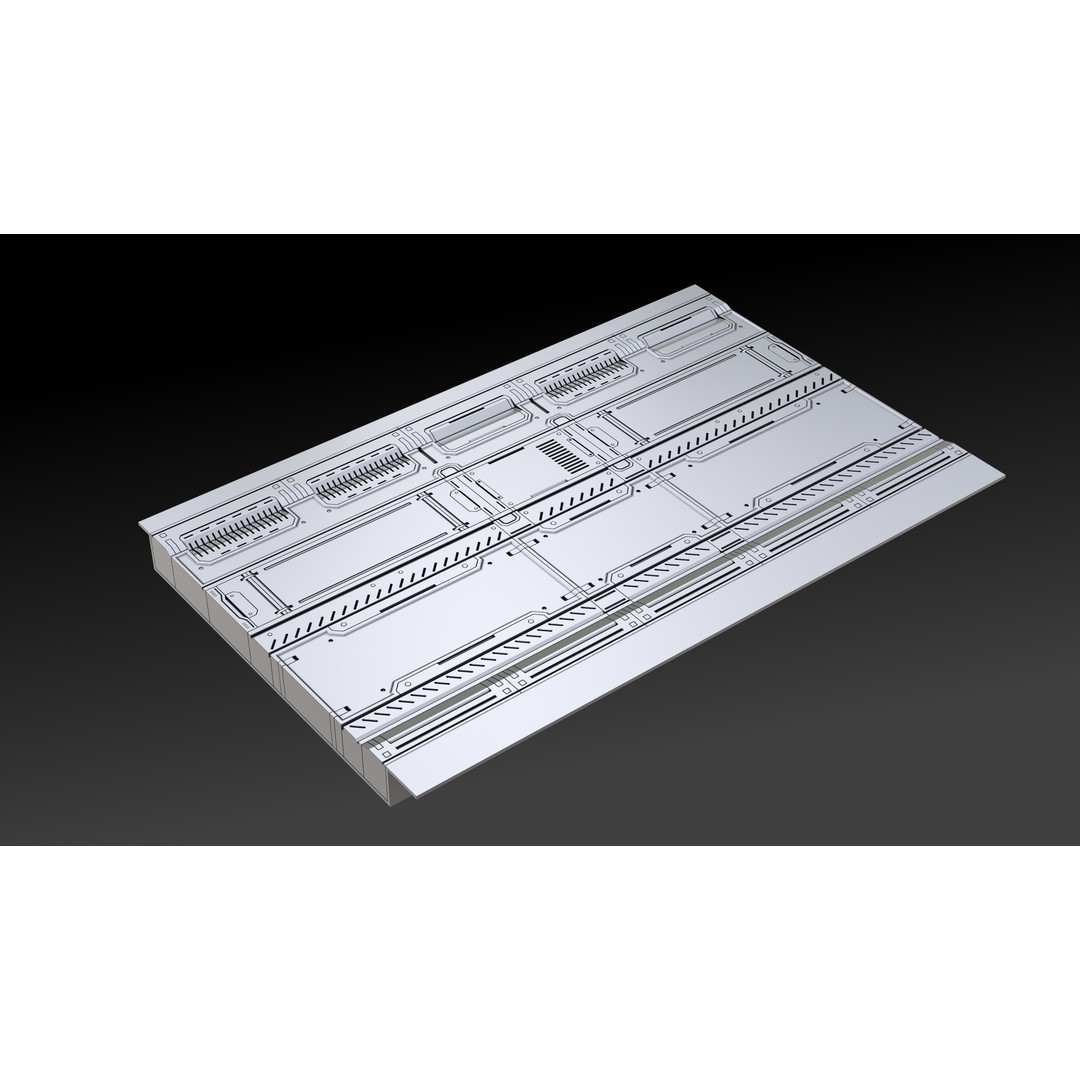 Sci-Fi Floor Panels 3D Model – Unique Hard-Surface Assets, FBX, OBJ - View 25