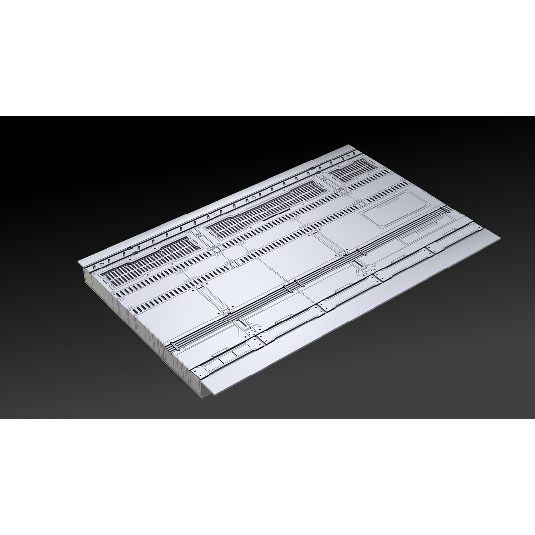 Sci-Fi Floor Panels 3D Model – Unique Hard-Surface Assets, FBX, OBJ - View 7