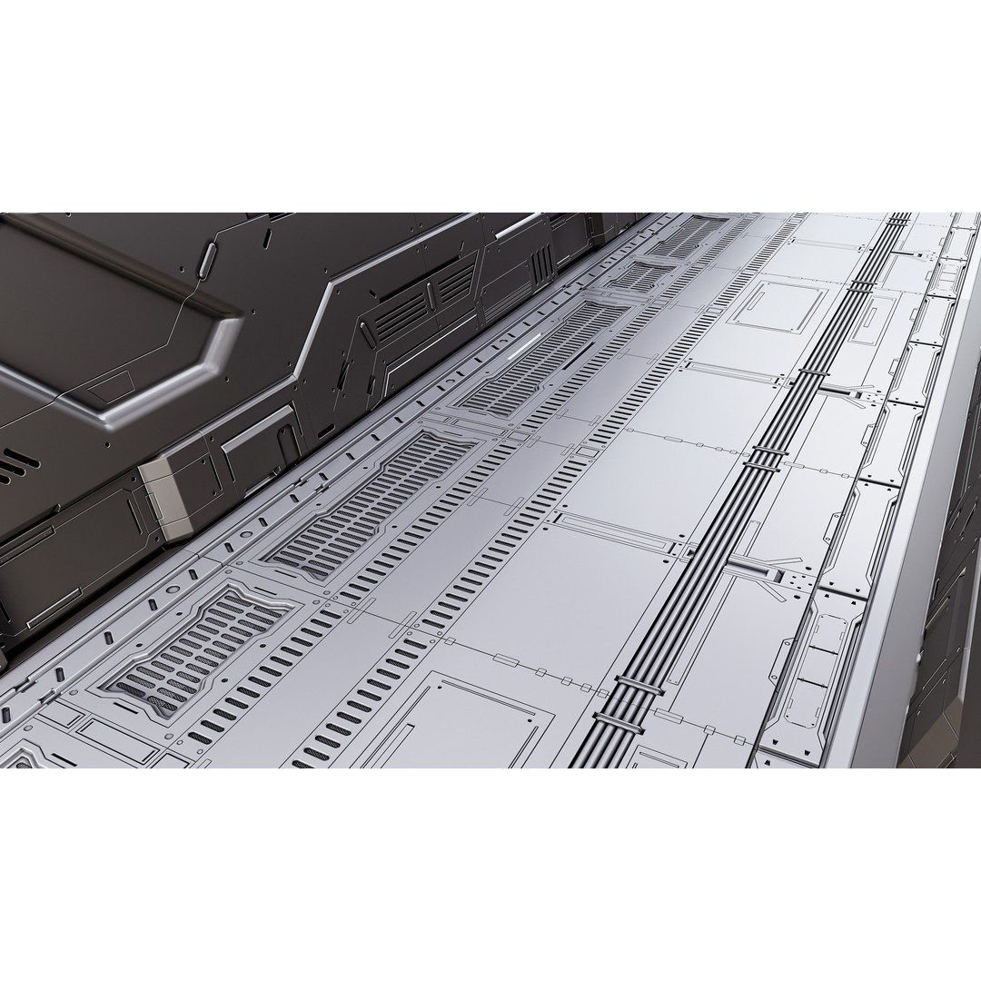 Sci-Fi Floor Panels 3D Model – Unique Hard-Surface Assets, FBX, OBJ - View 8
