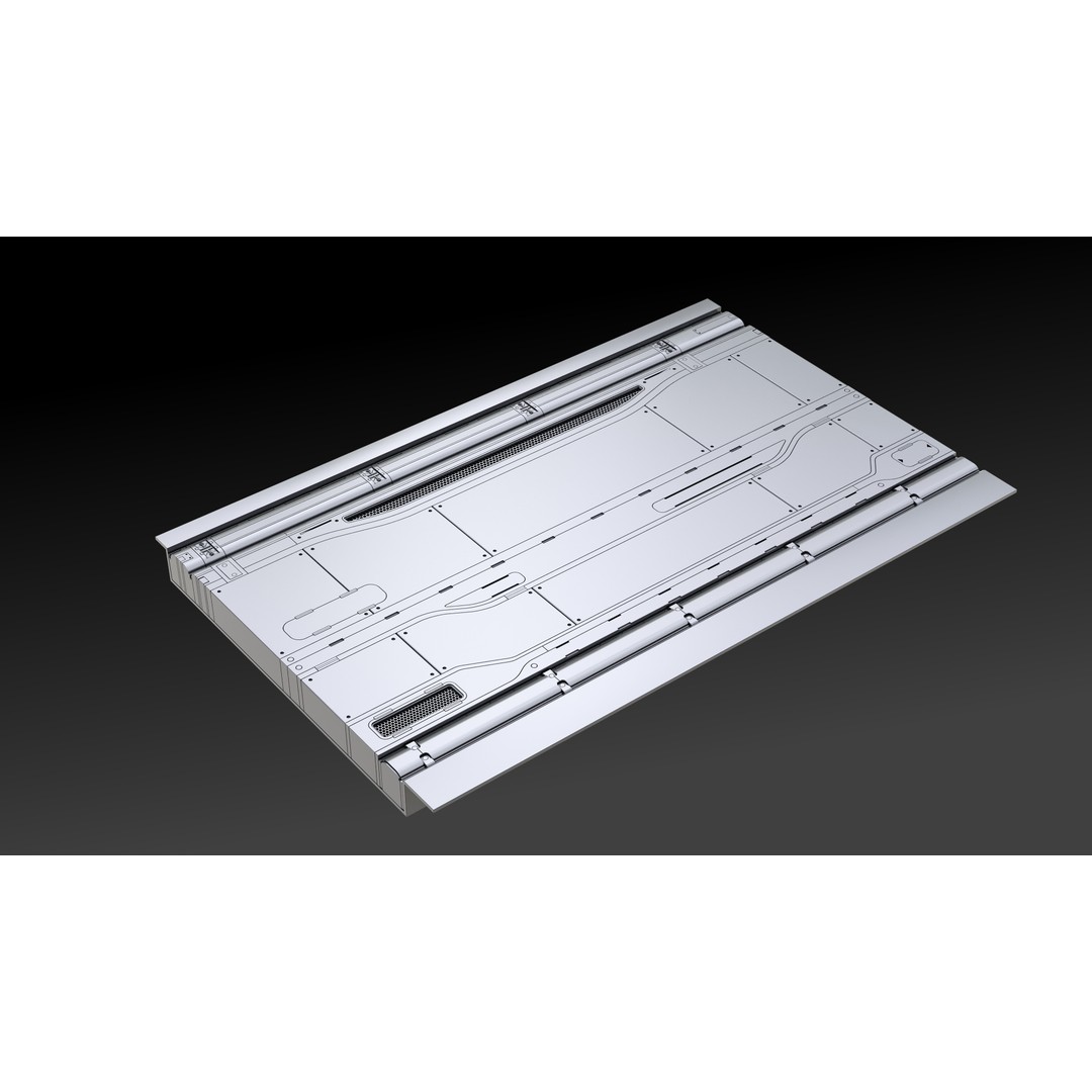 Sci-Fi Floor Panels 3D Model – Unique Hard-Surface Assets, FBX, OBJ - View 9