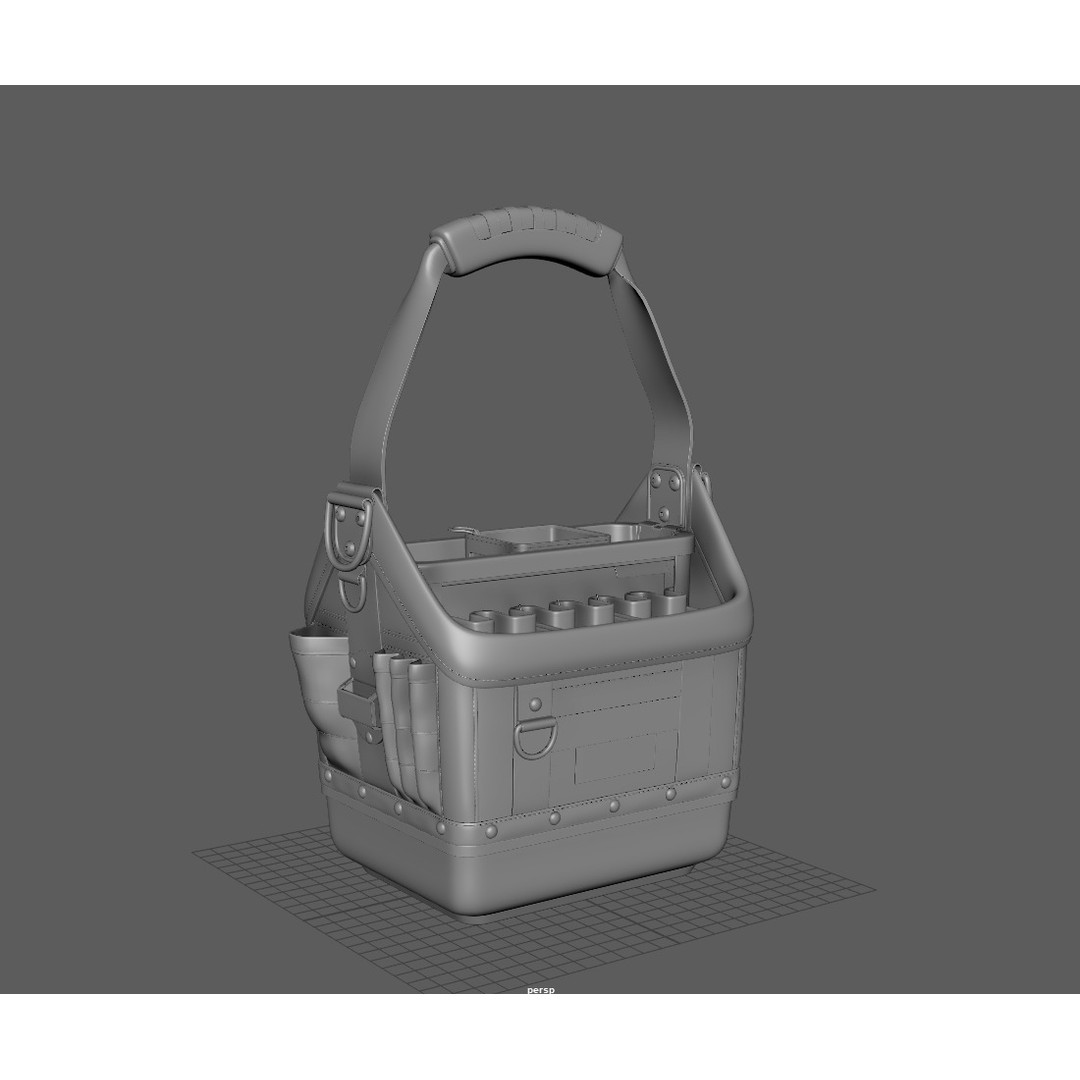 Heavy Duty Tool Bag 3D Model – Low Poly Game Ready Asset, FBX, OBJ - View 5