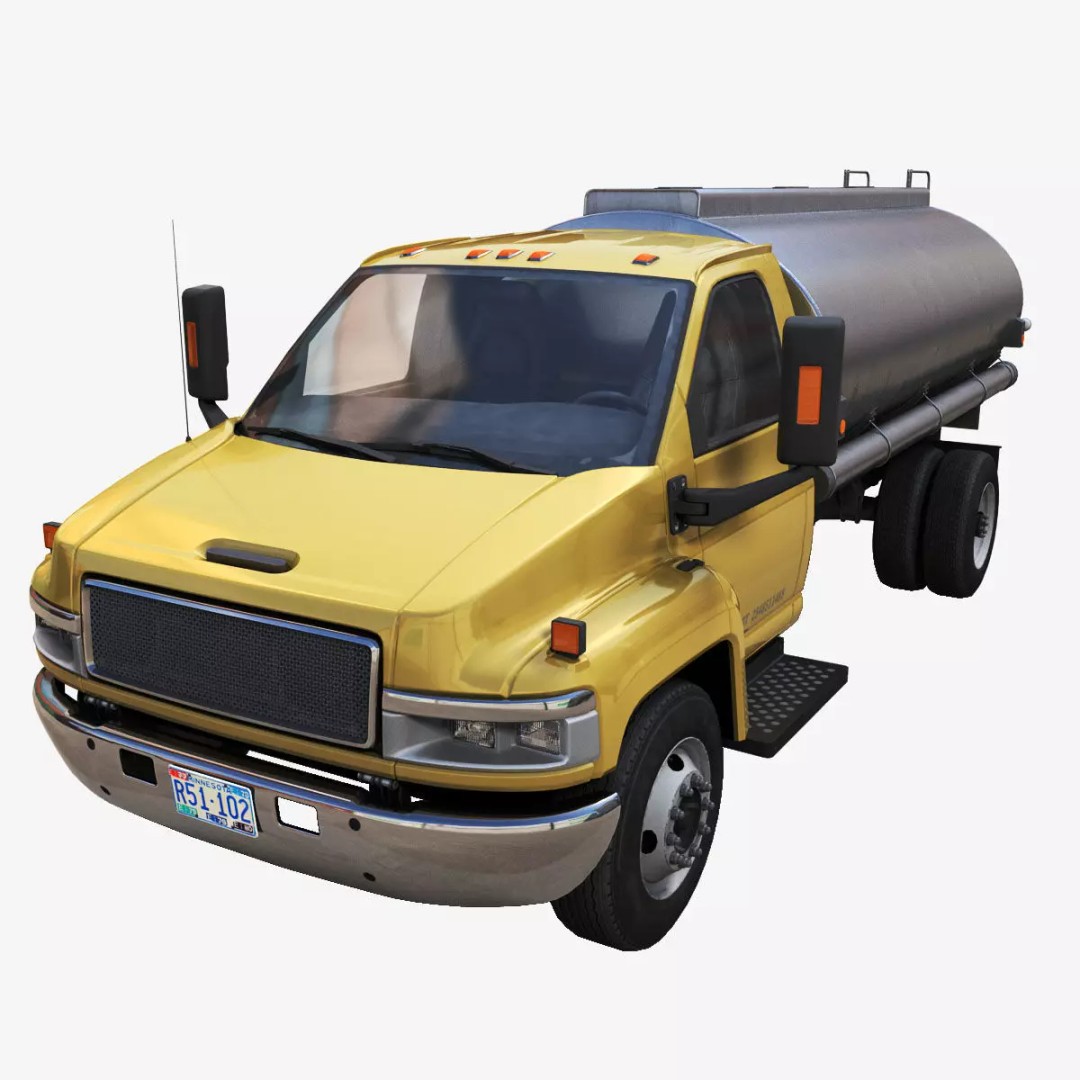 Industrial Tanker Truck 3D Model – Low Poly Game Asset, PBR Textures - View 2