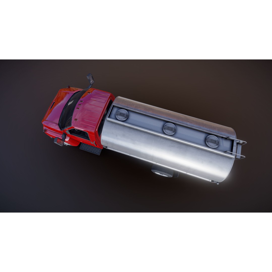 Industrial Tanker Truck 3D Model – Low Poly Game Asset, PBR Textures - View 21