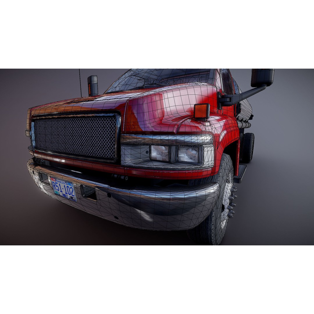 Industrial Tanker Truck 3D Model – Low Poly Game Asset, PBR Textures - View 24