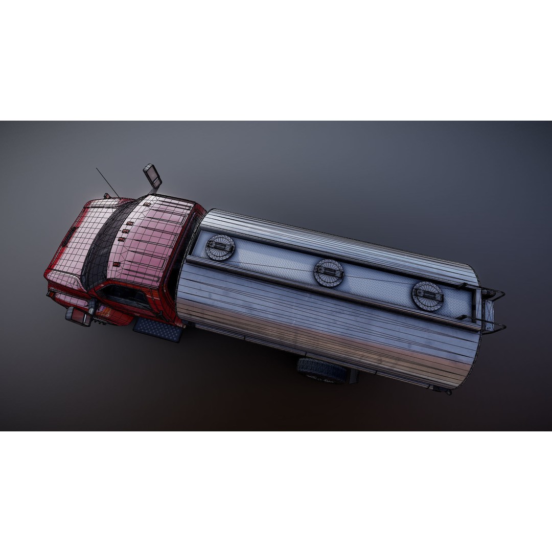 Industrial Tanker Truck 3D Model – Low Poly Game Asset, PBR Textures - View 25