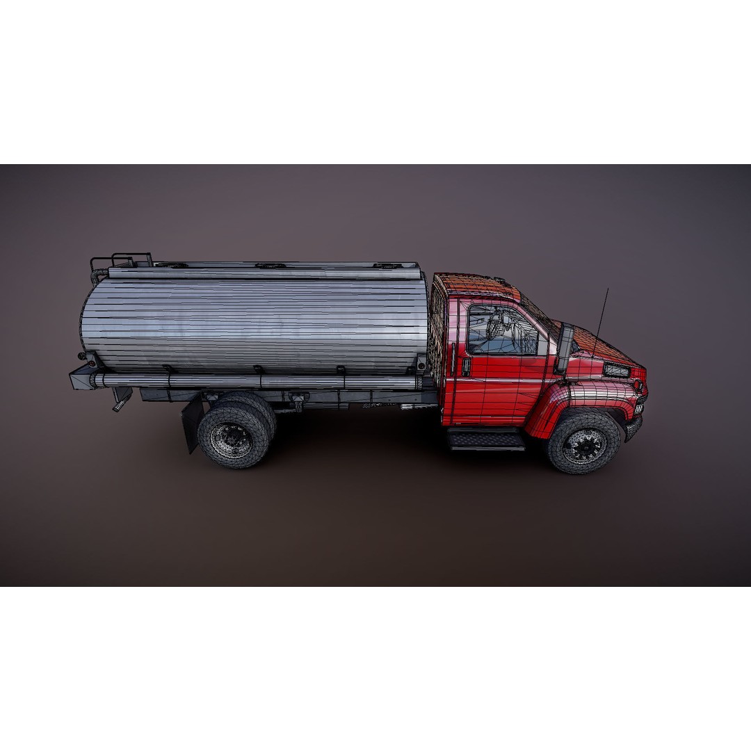 Industrial Tanker Truck 3D Model – Low Poly Game Asset, PBR Textures - View 26