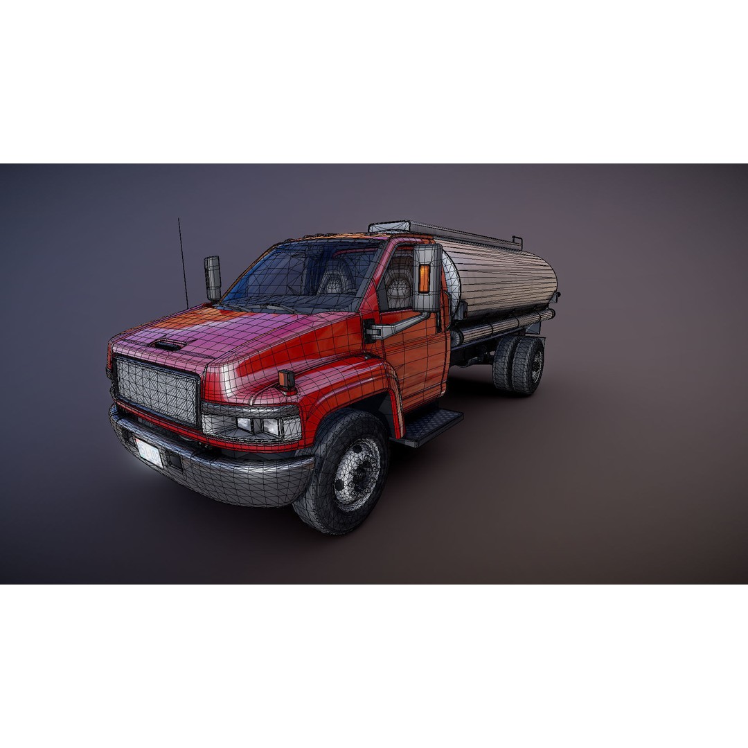 Industrial Tanker Truck 3D Model – Low Poly Game Asset, PBR Textures - View 28