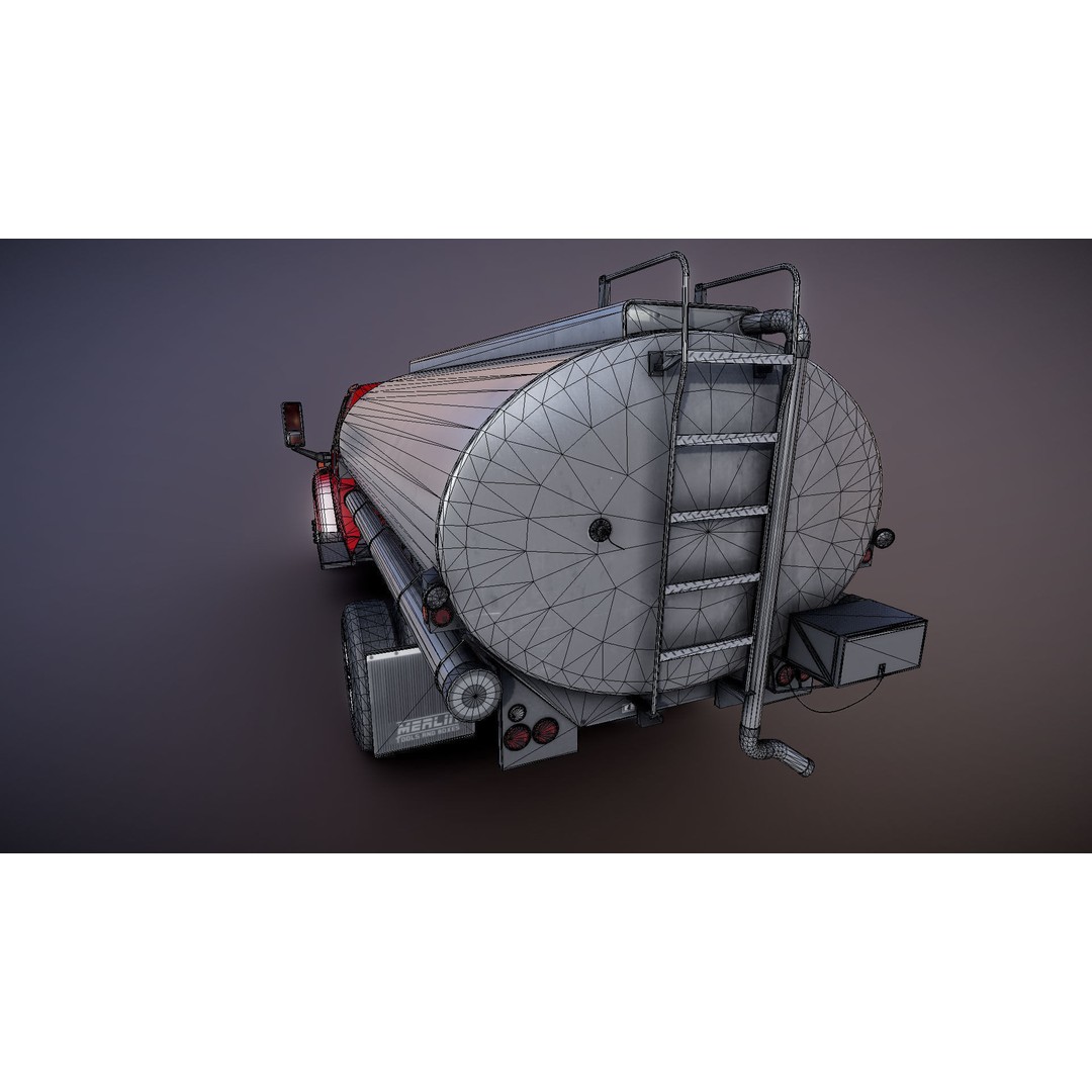 Industrial Tanker Truck 3D Model – Low Poly Game Asset, PBR Textures - View 30