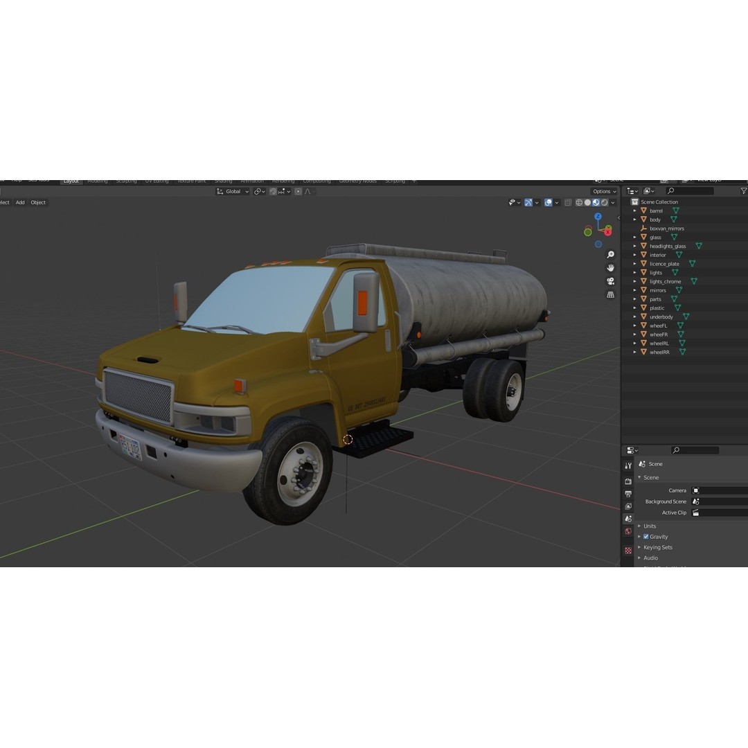 Industrial Tanker Truck 3D Model – Low Poly Game Asset, PBR Textures - View 43