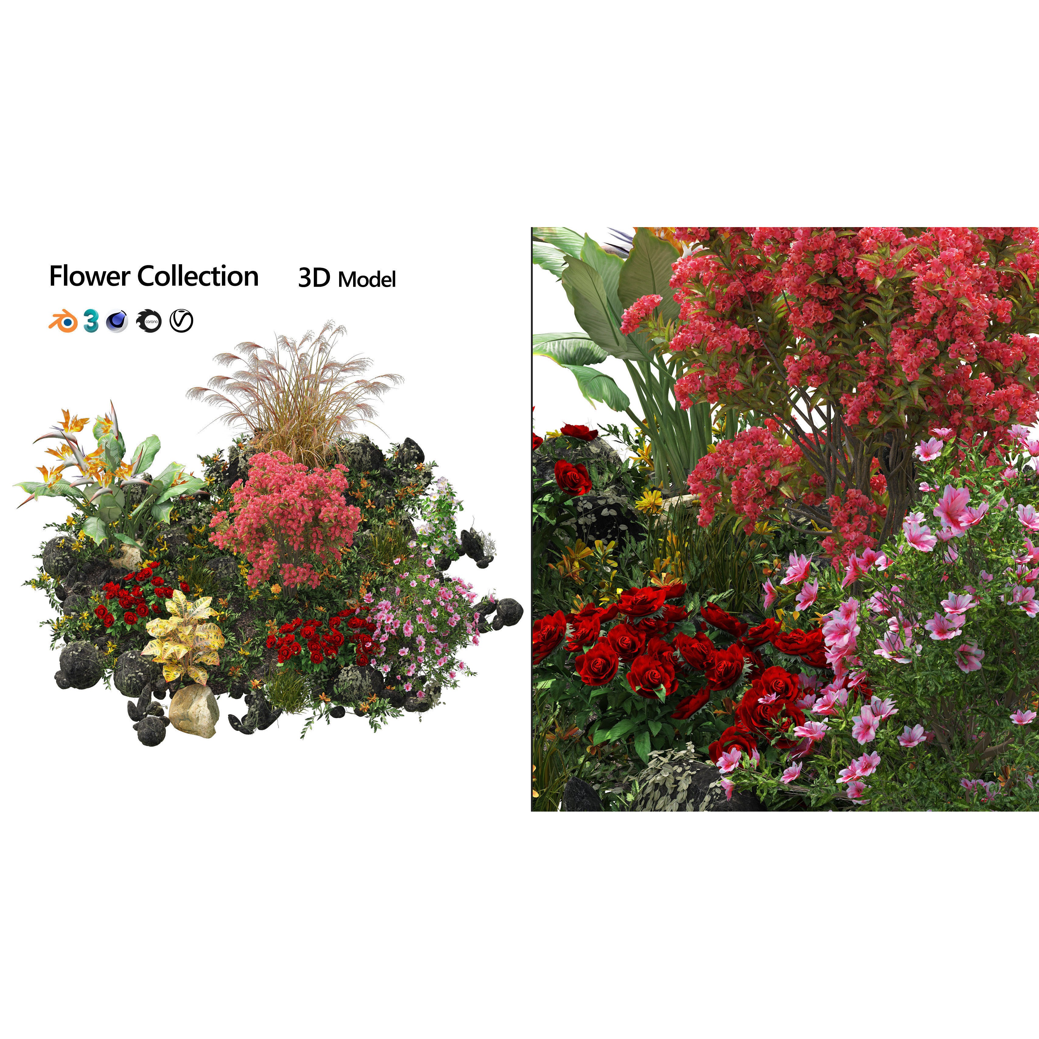 Spring Flower Collection - Low-Poly Game-Ready 3D Model