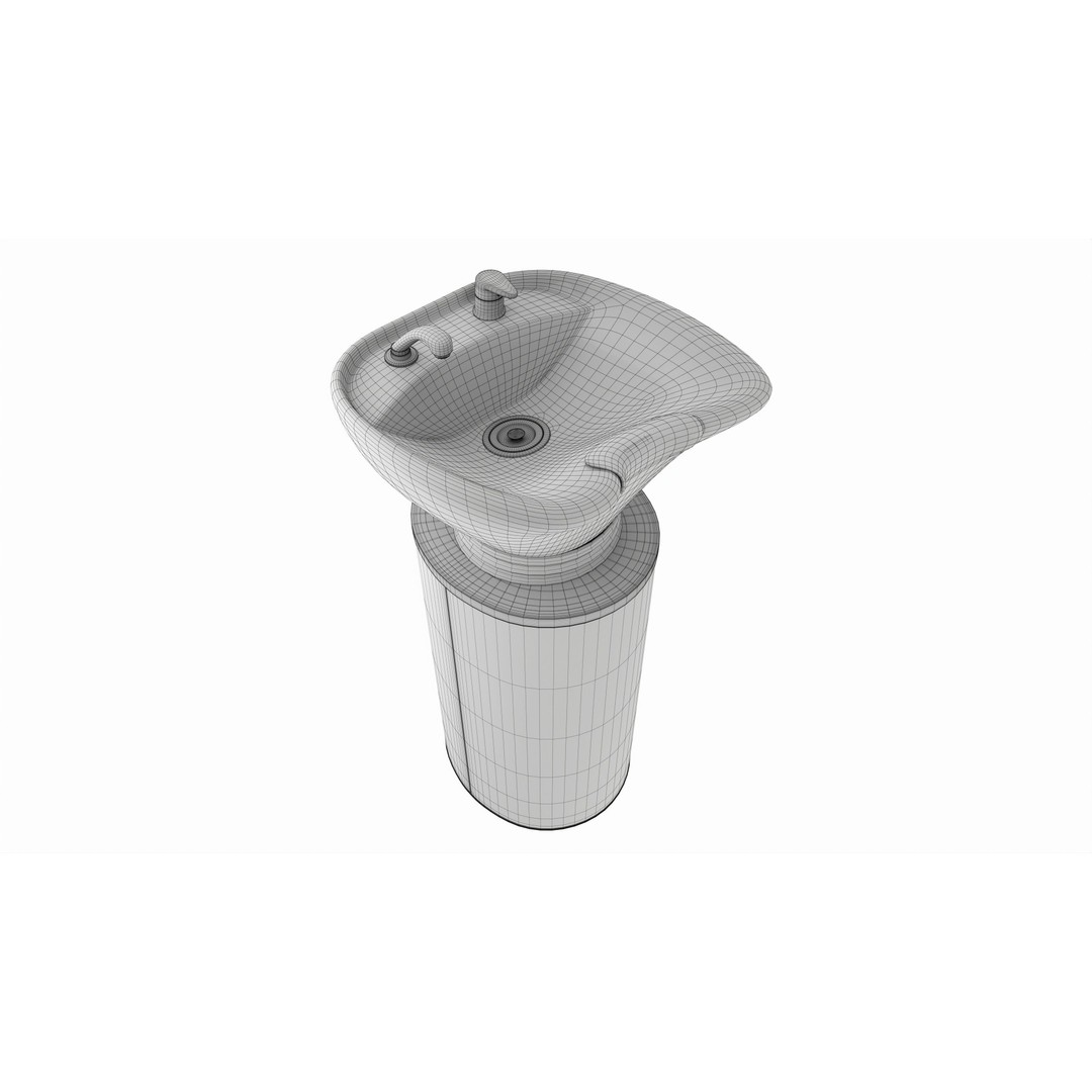 Hairdresser Sink 3D Model – PBR Beauty Salon Washing Station, FBX - View 8
