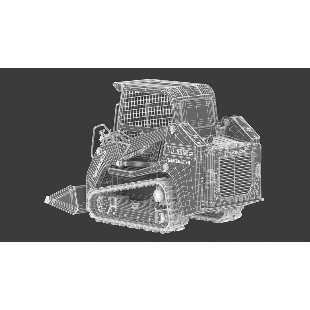Takeuchi TL8R2 Compact Track Loader 3D Model – PBR Textured, FBX, OBJ - View 25